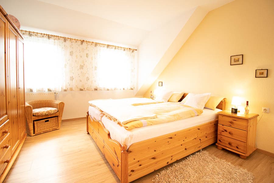 Schlafzimmer in der Ferienwohnung Burmester in Undeloh