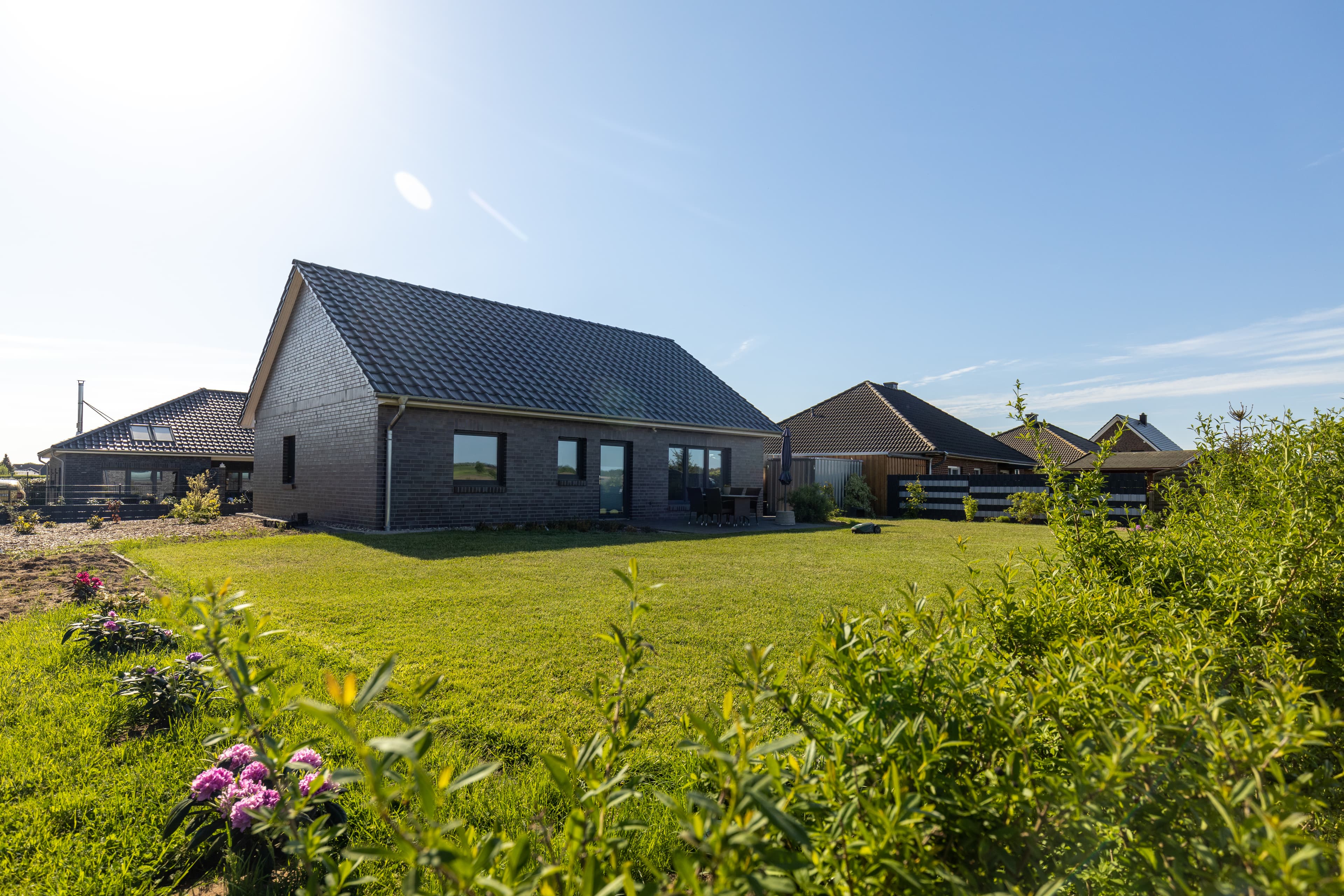 Blick von Westen auf das Ferienhaus Südheide in Hermannsburg