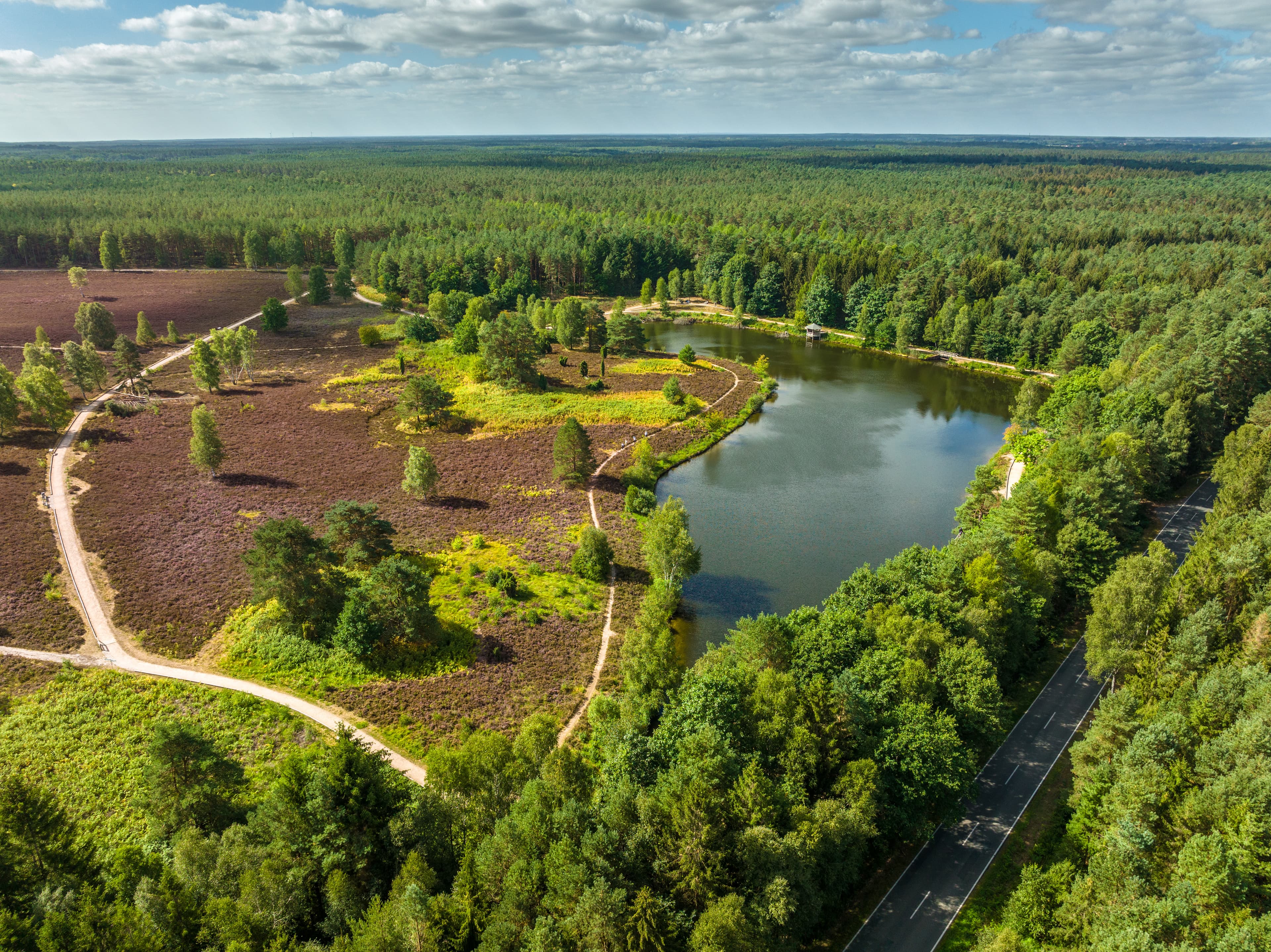 Luftaufnahme des Angelbecksteich bei Hermannsburg