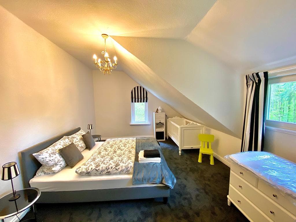 Schlafzimmer in dem Herrenhaus in Suderburg