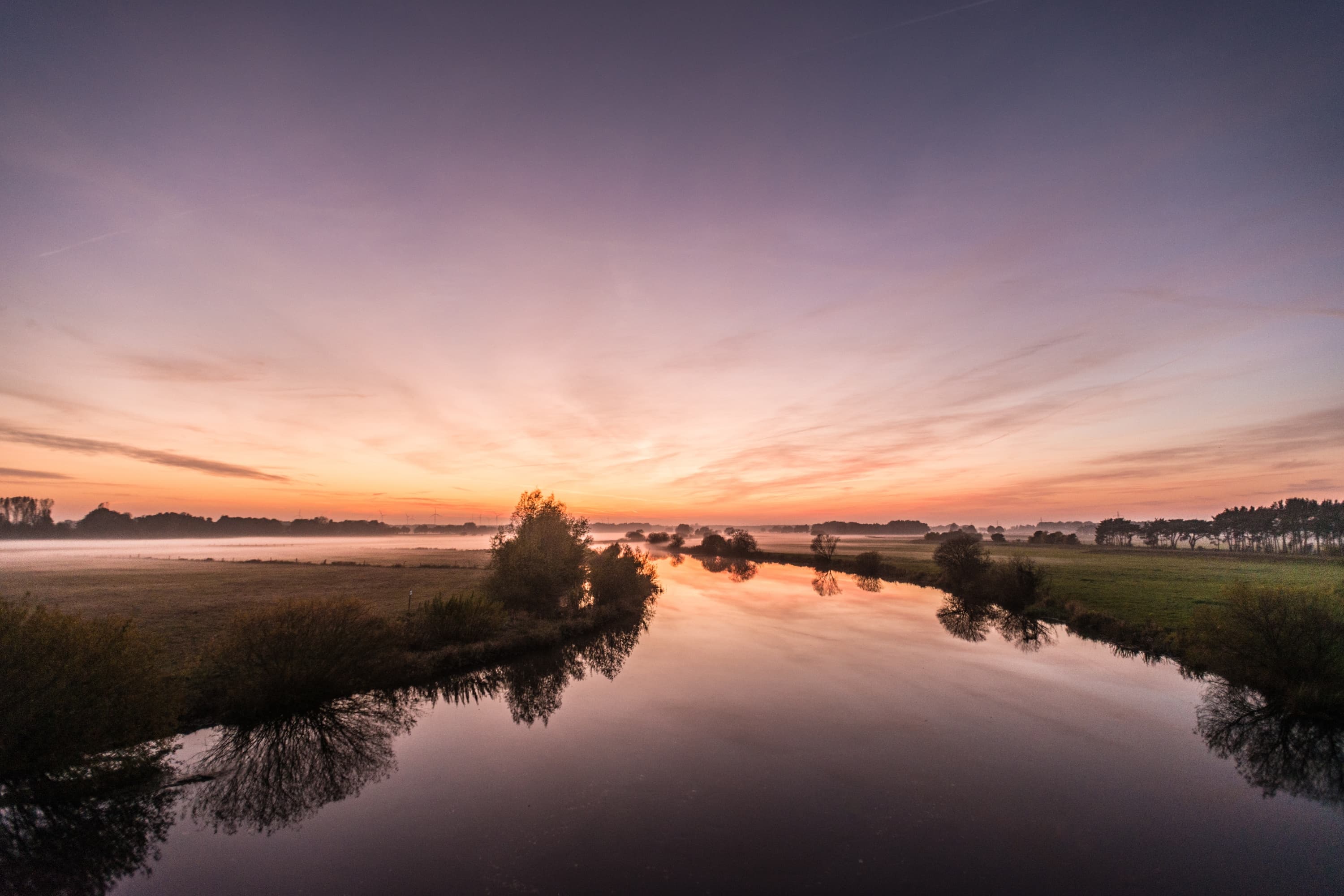 Die Aller bei Wietze im Sonnenuntergang