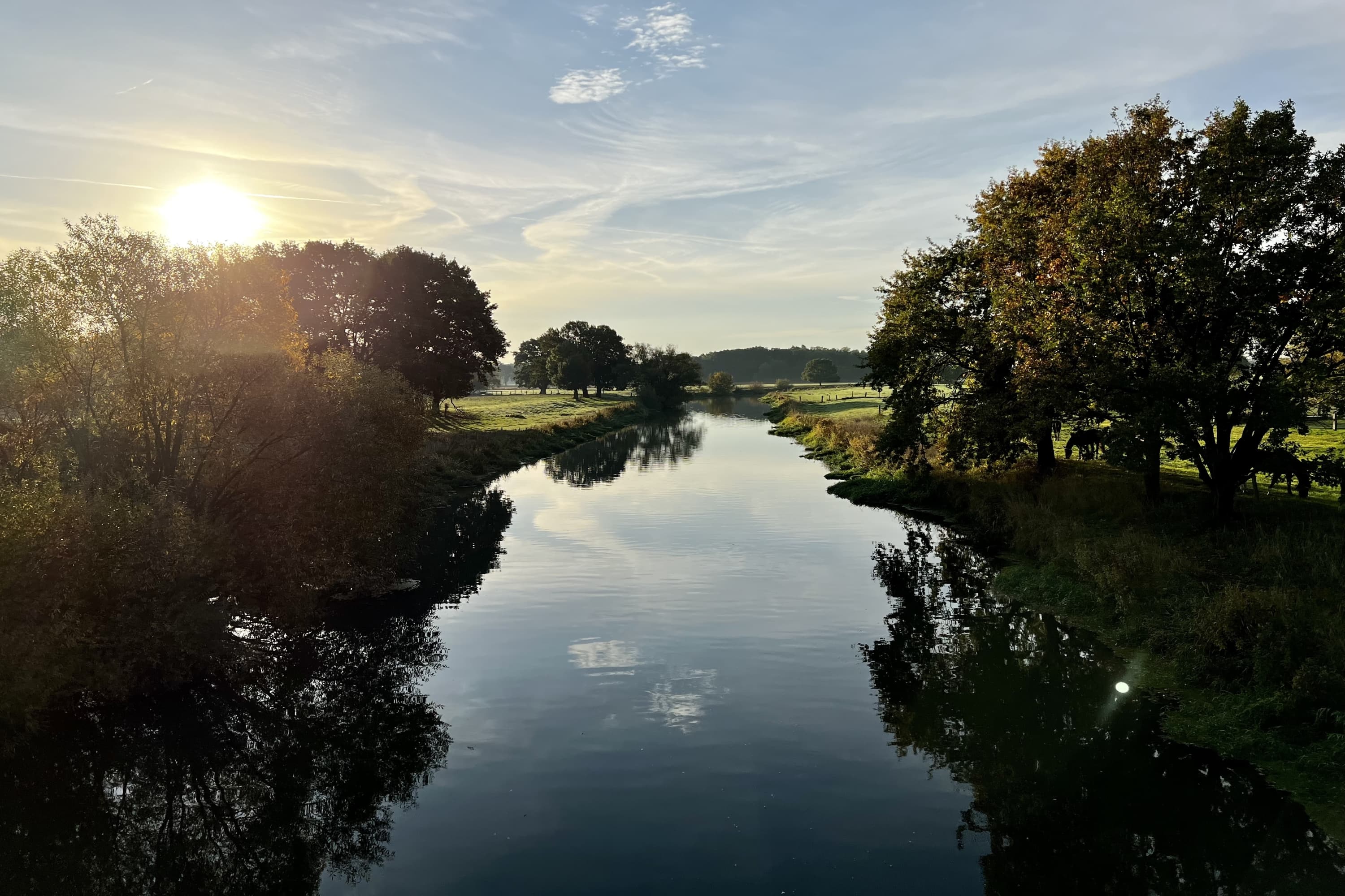 Sonnenuntergang an der Aller bei Altencelle