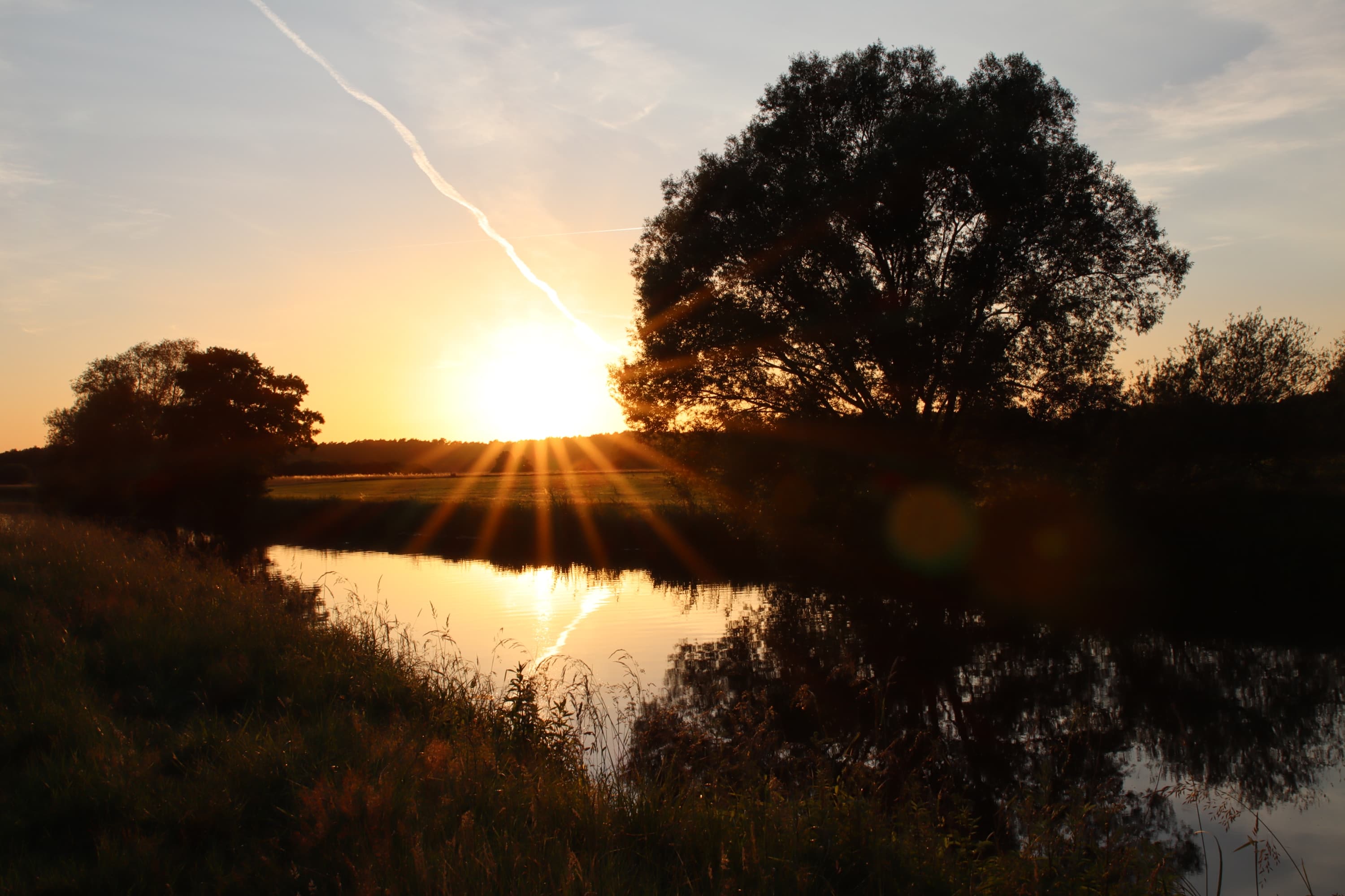 Sonnenuntergang an der Aller bei Wienhausen