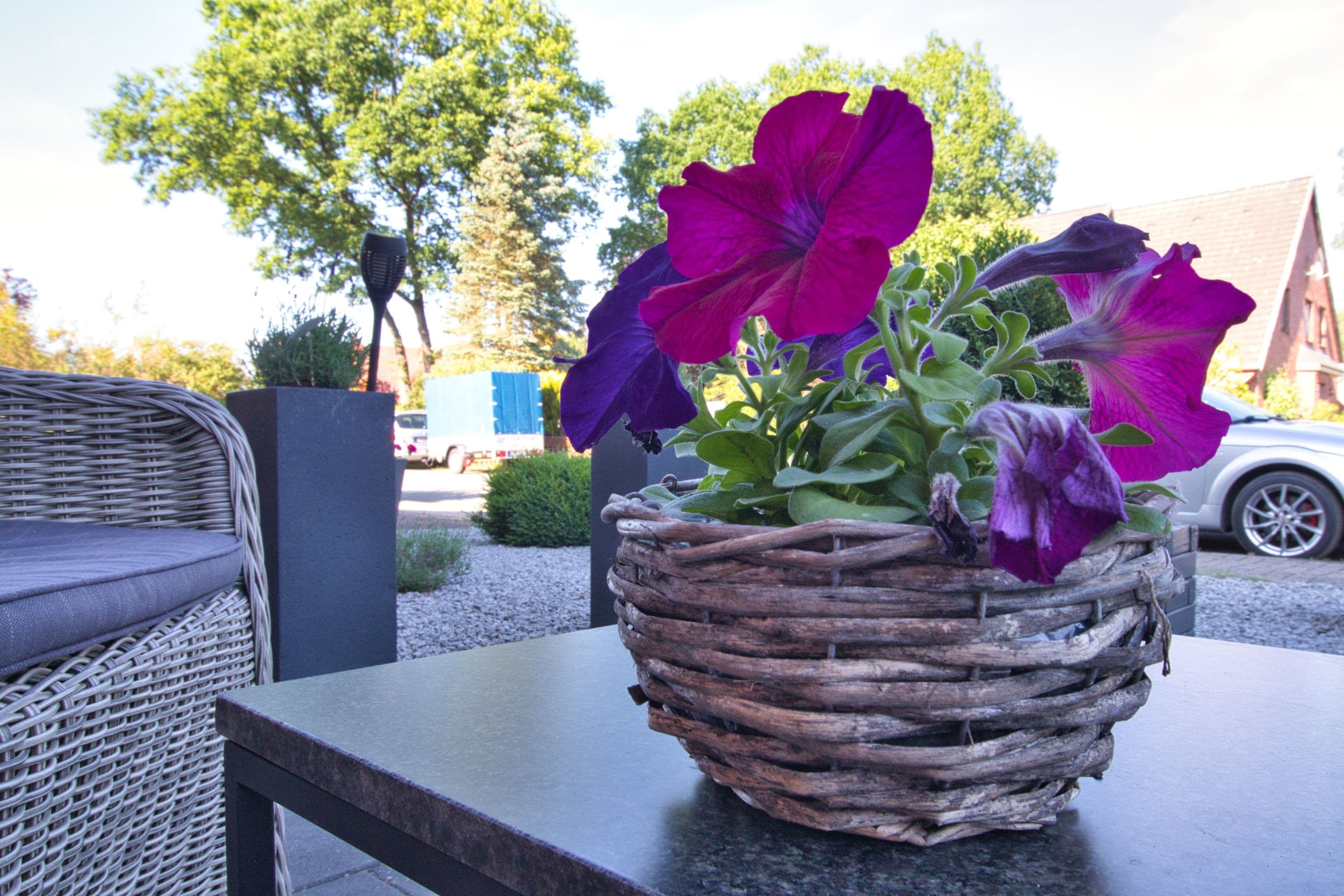 Terrasse an der Ferienwohnung TraumZeit Müden Örtze