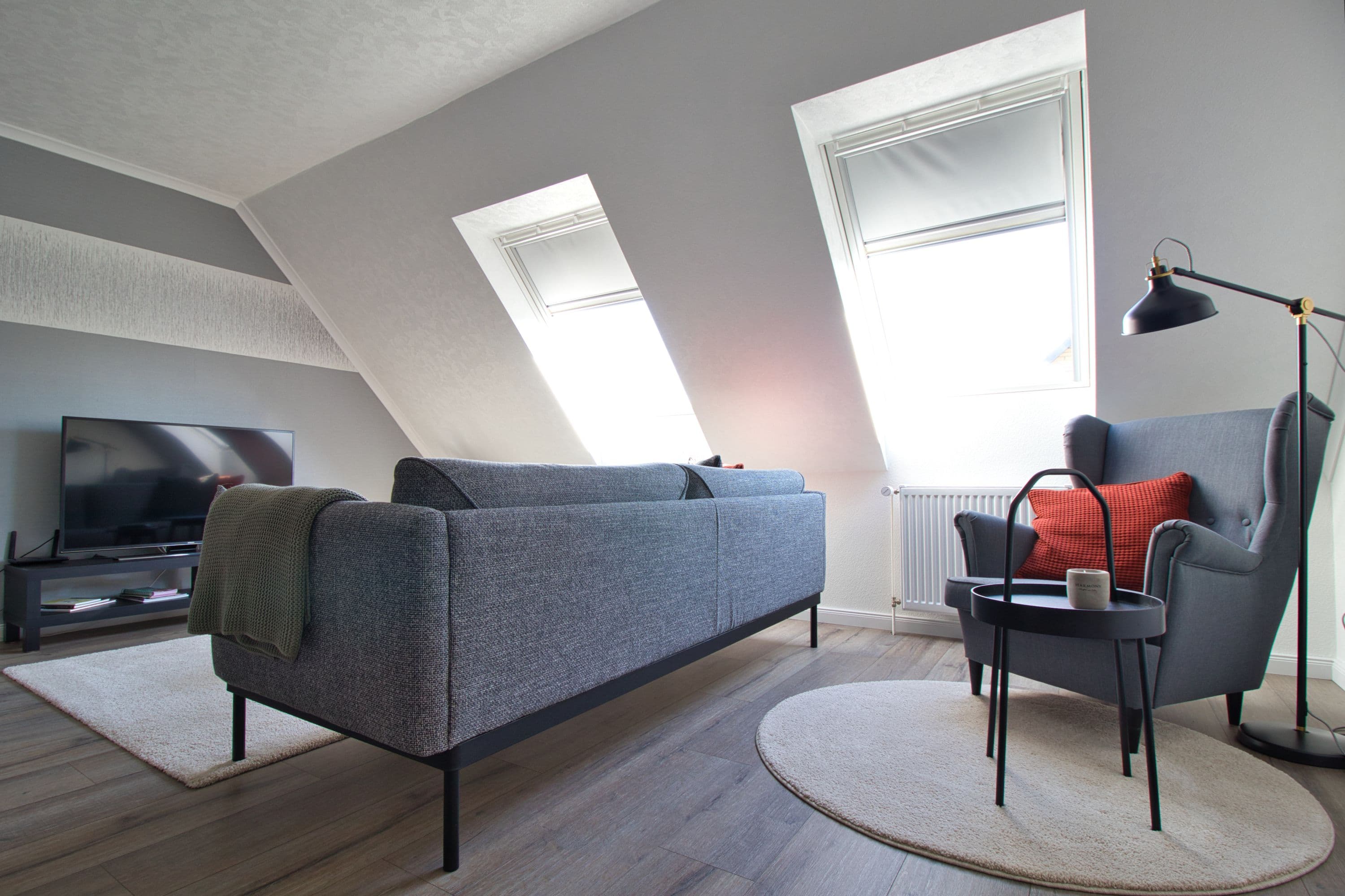 Wohnzimmer in der Ferienwohnung TraumZeit Müden Örtze