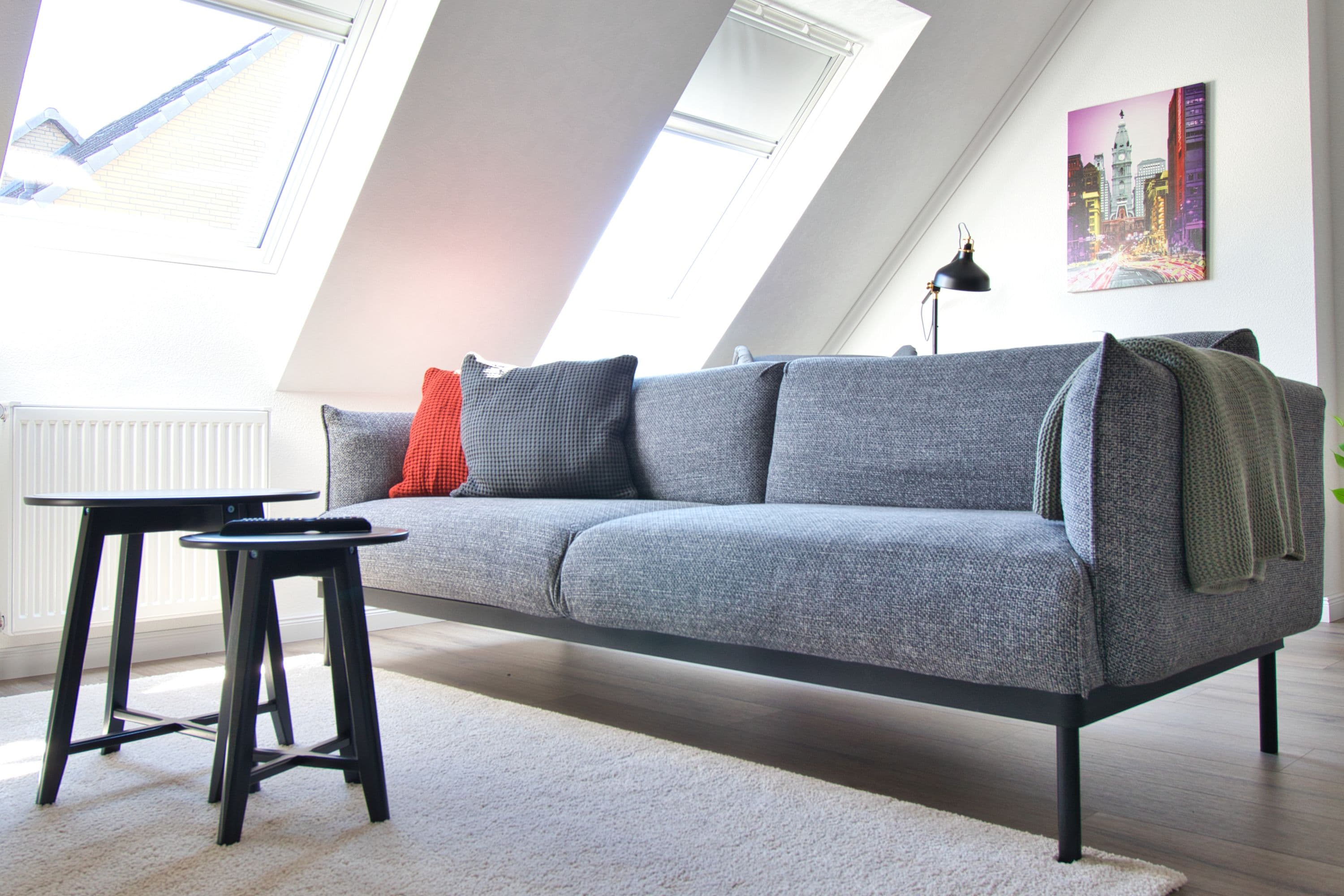 Wohnzimmer in der Ferienwohnung TraumZeit Müden Örtze