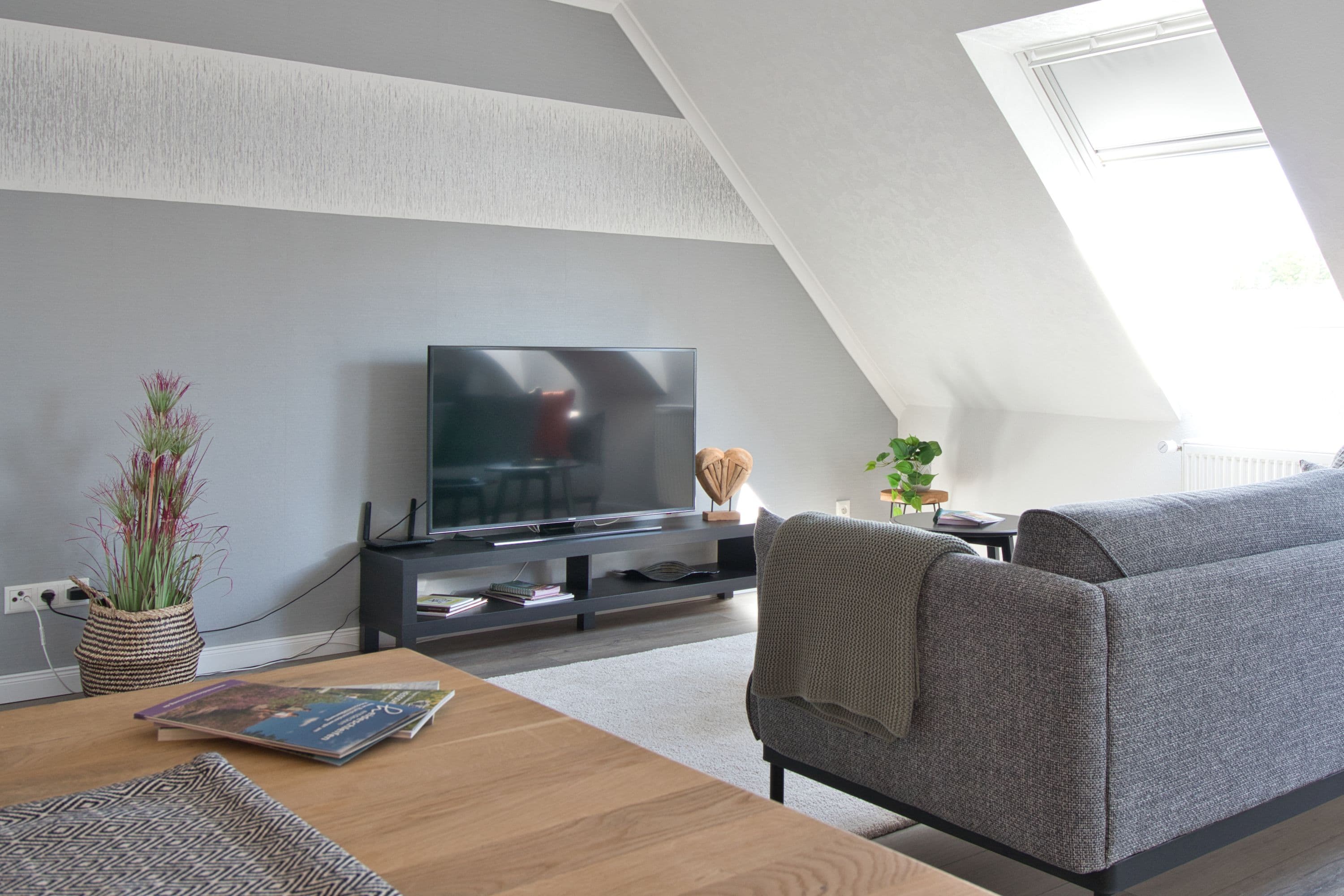 Wohnzimmer in der Ferienwohnung TraumZeit Müden Örtze