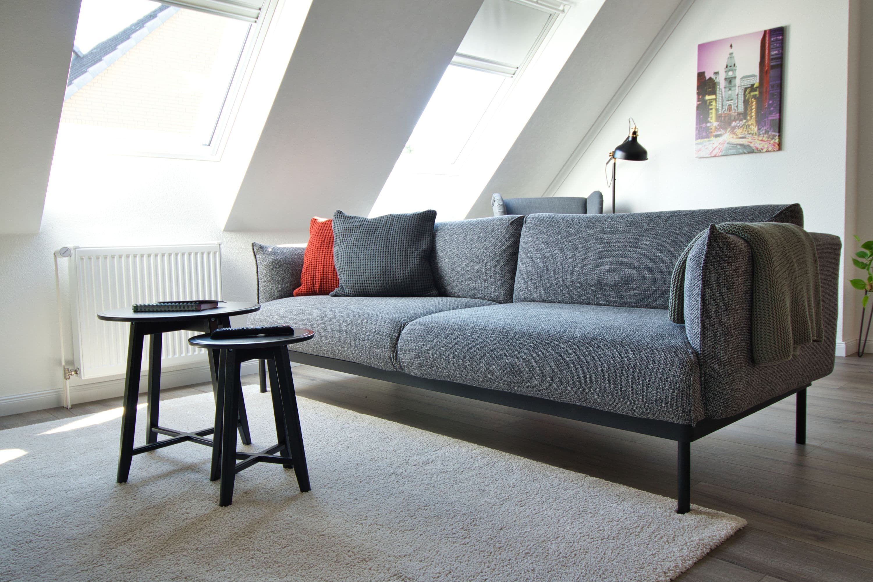 Wohnzimmer in der Ferienwohnung TraumZeit Müden Örtze