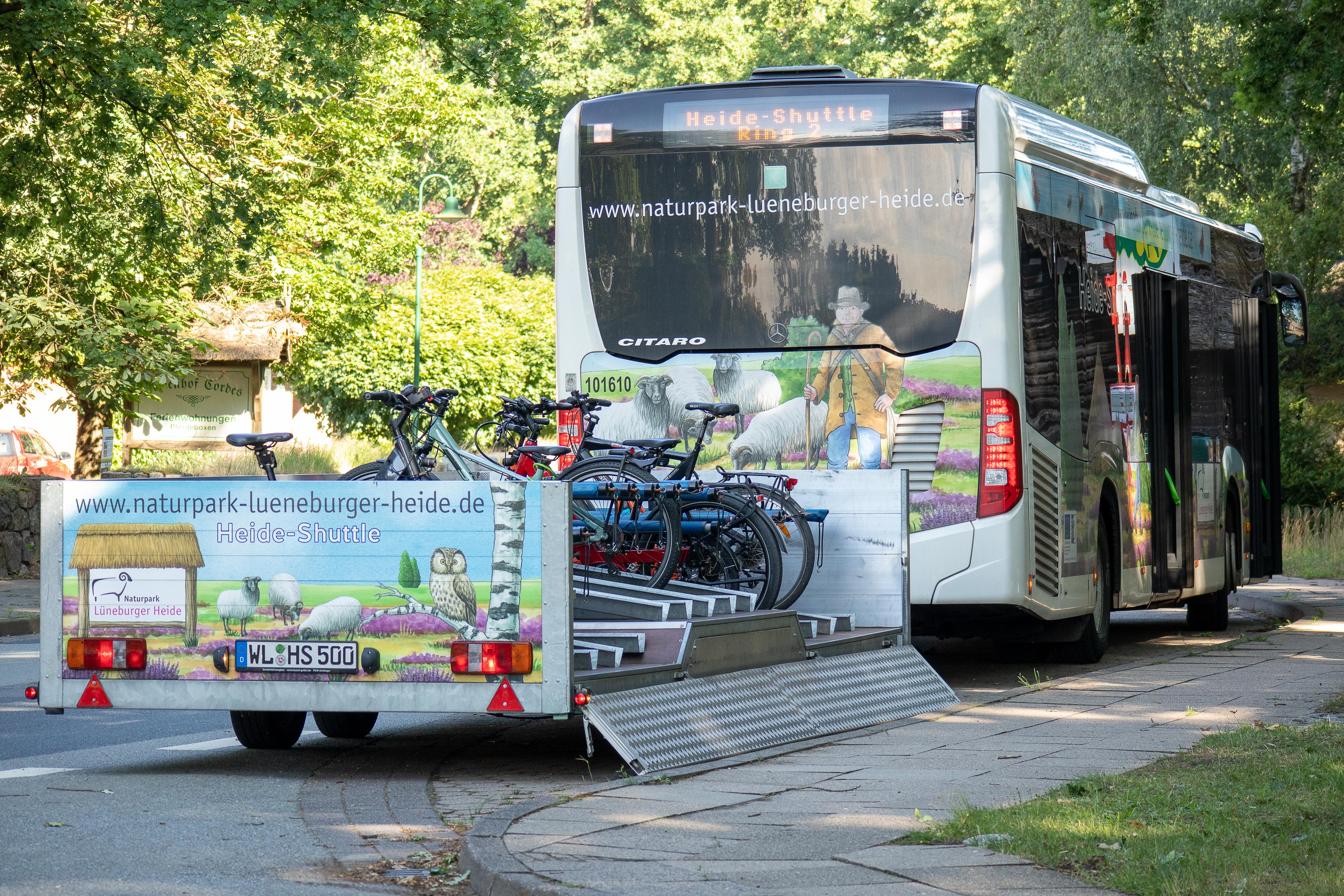Heath Shuttle - free bus with bicycle trailer