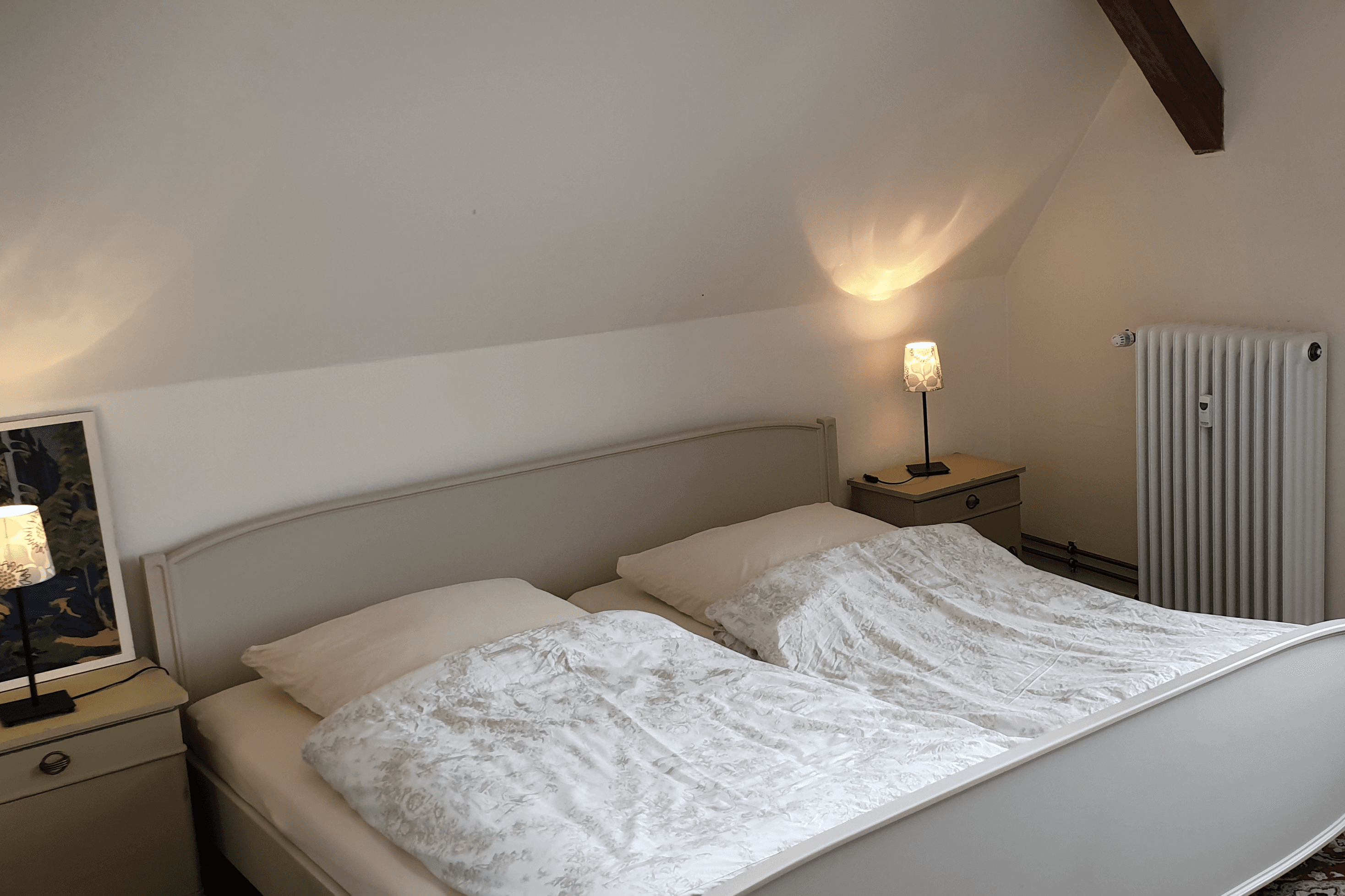 Schlafzimmer in der Ferienwohnung Otto Haesler in Hermannsburg