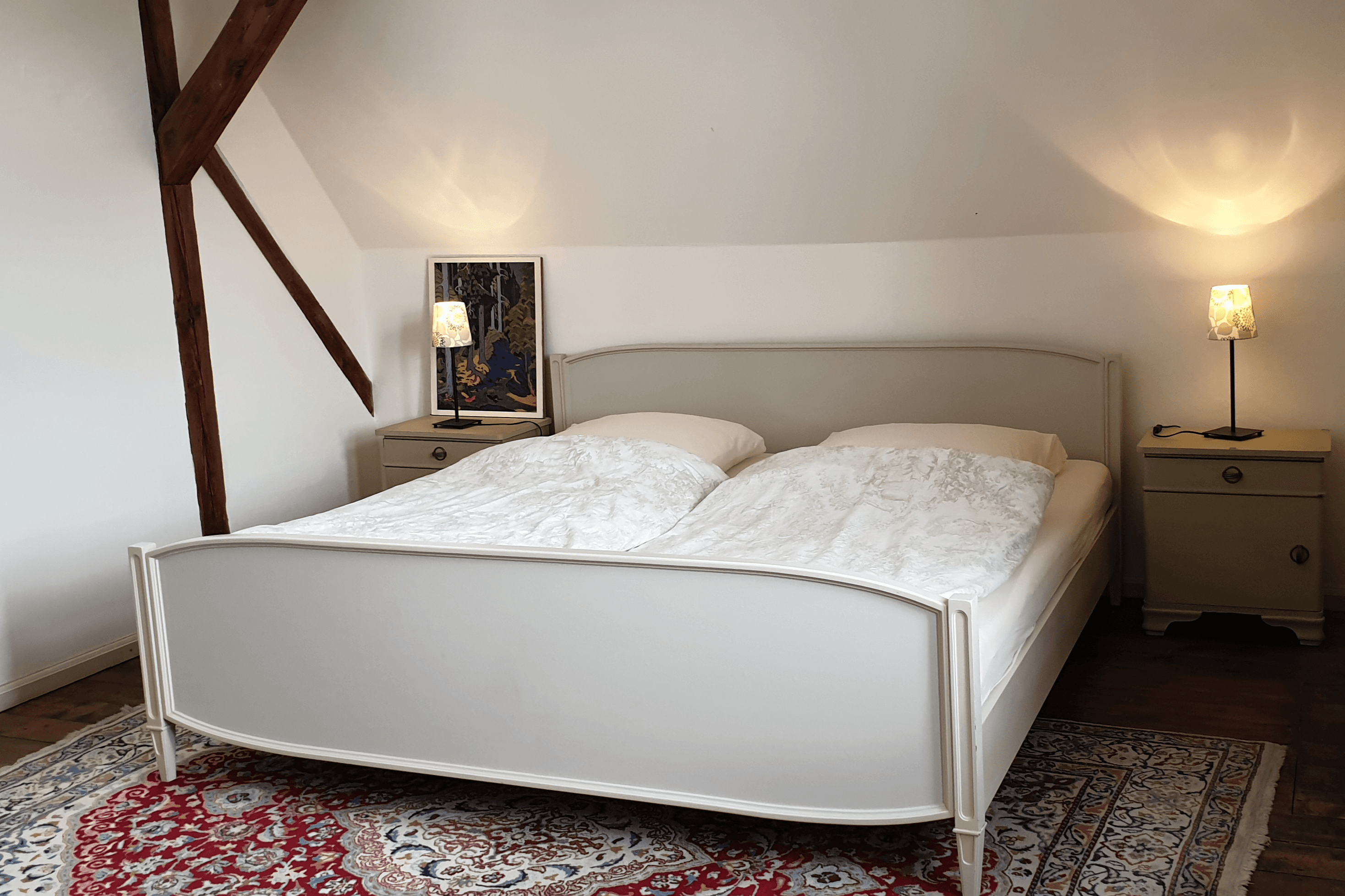 Schlafzimmer in der Ferienwohnung Otto Haesler in Hermannsburg