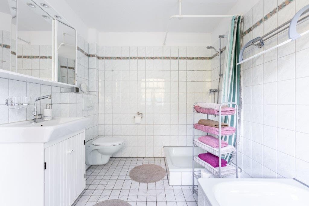 Badezimmer in der Ferienwohnung Böttcher in Wietze
