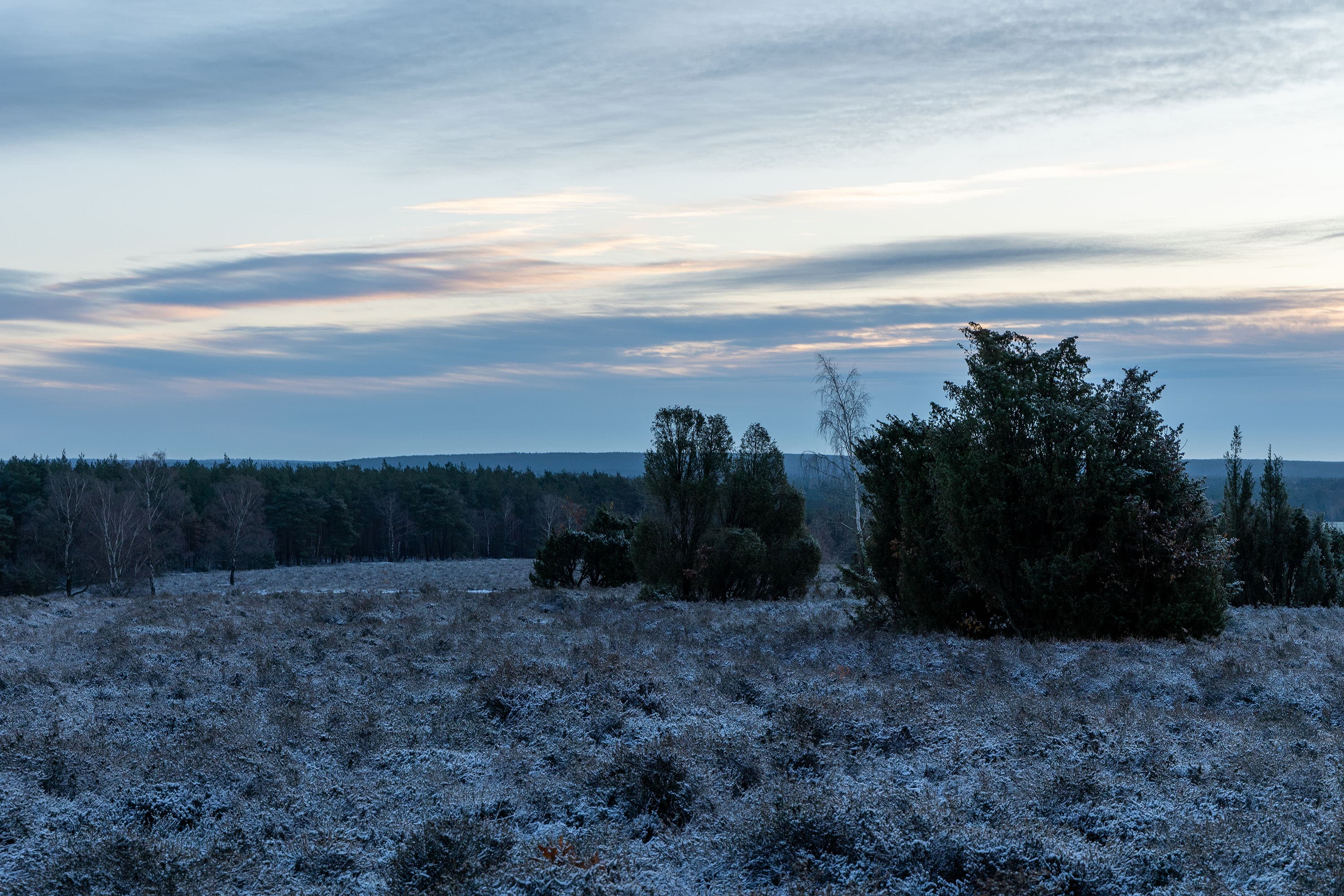 Sonnenaufgang über dem Wietzer Berg im Winter