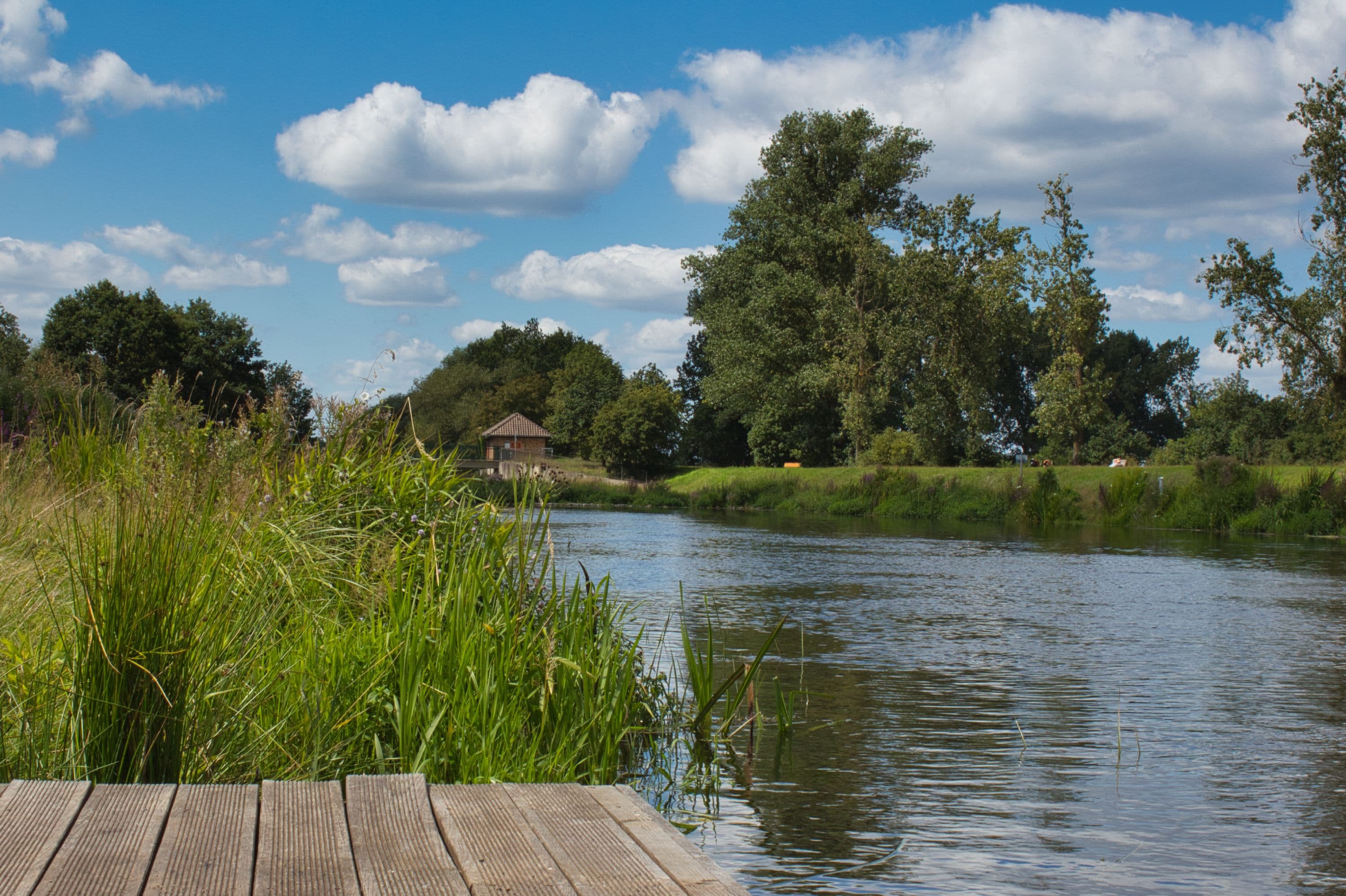 Blick auf das Aller-Wehr bei Bockelskamp