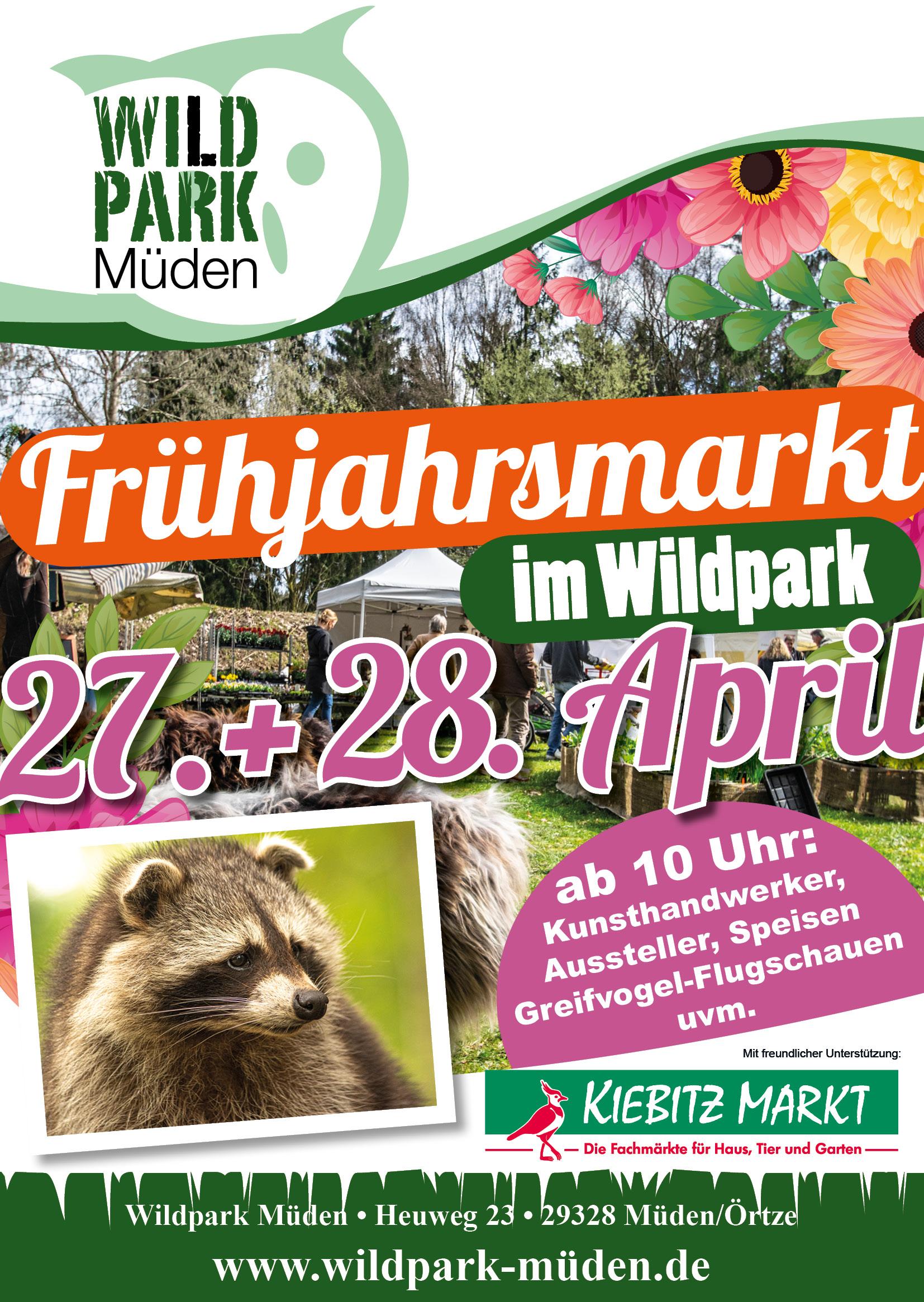 Handzettel zum Frühjahrsmarkt im Wildpark Müden