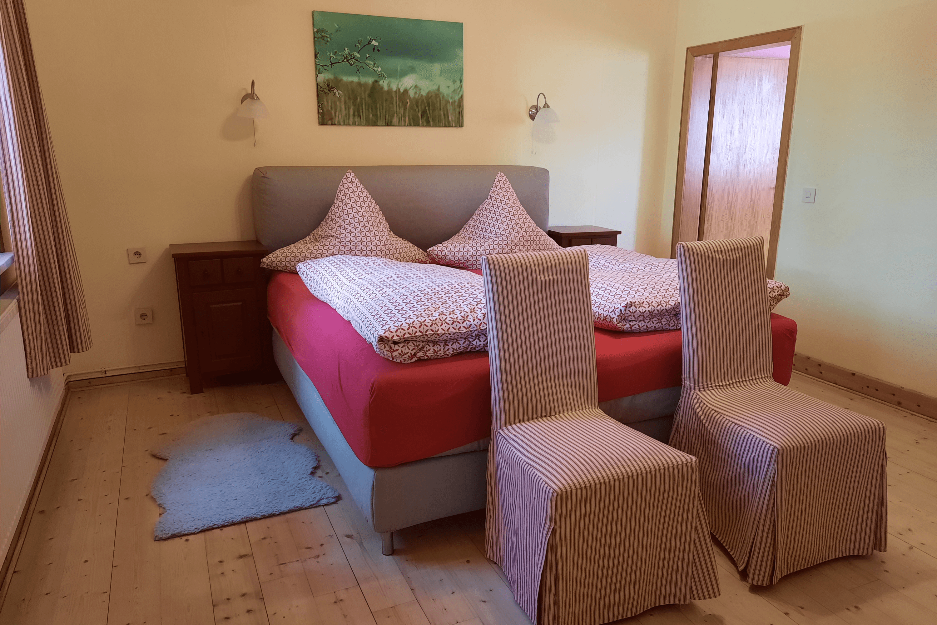 Schlafzimmer in der Ferienwohnung Bauernstube auf dem Ferienhof Meyer Unterlüß