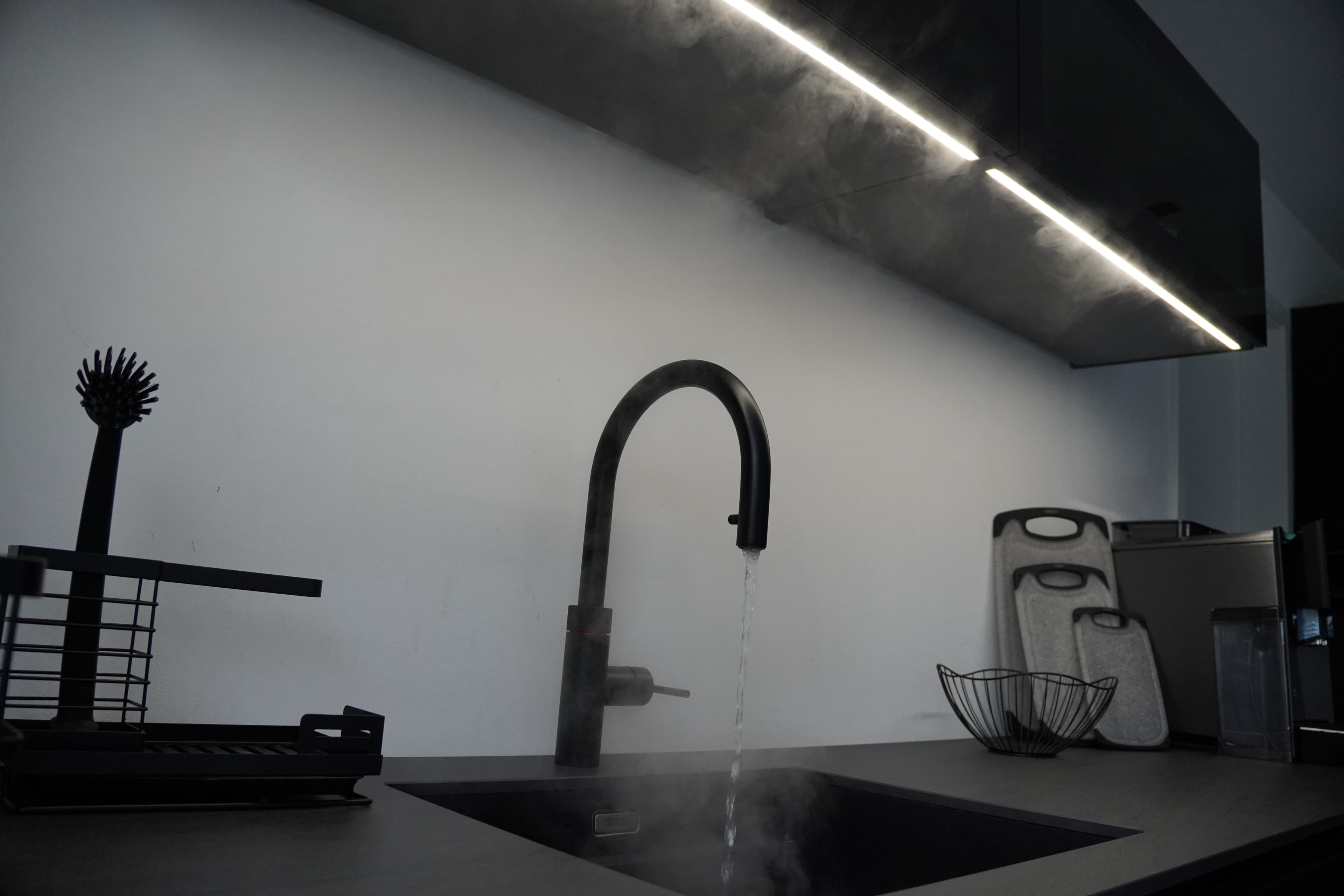 Küche mit Quooker Luxus Ferienhaus Westergellersen