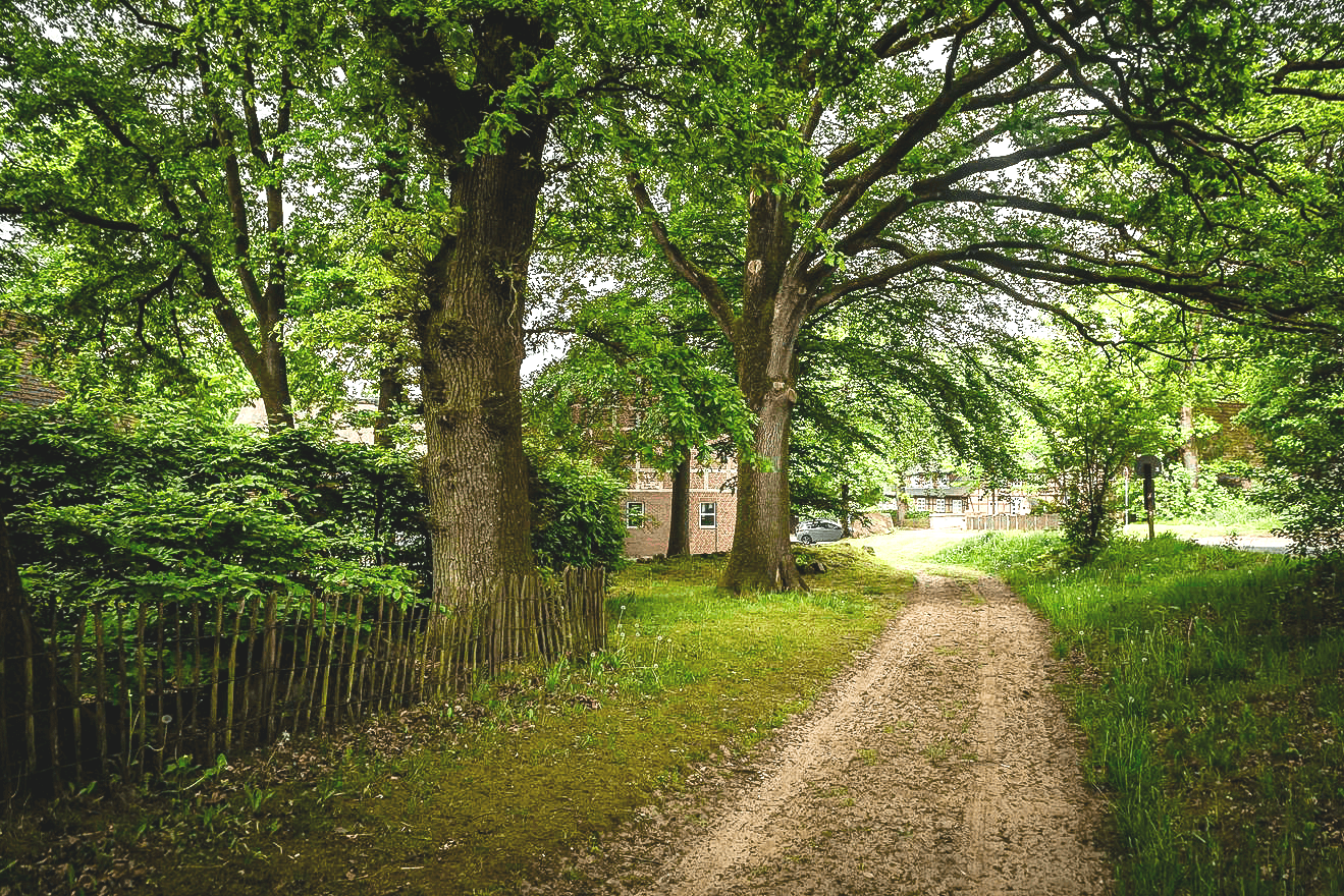 Weg vom Naturschutzgebiet zum Hof