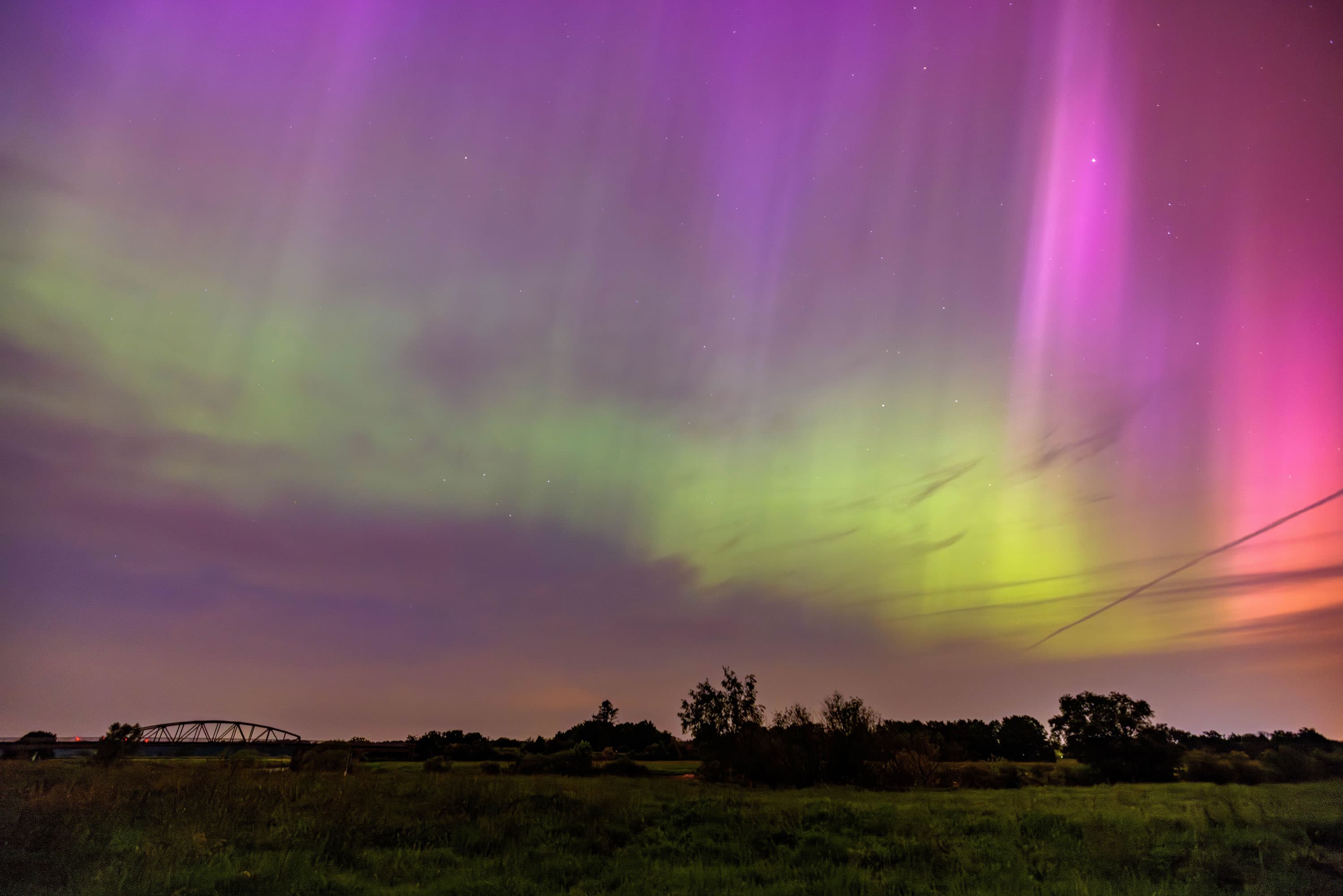 Polarlicht über Deutschland, auch in der Heide