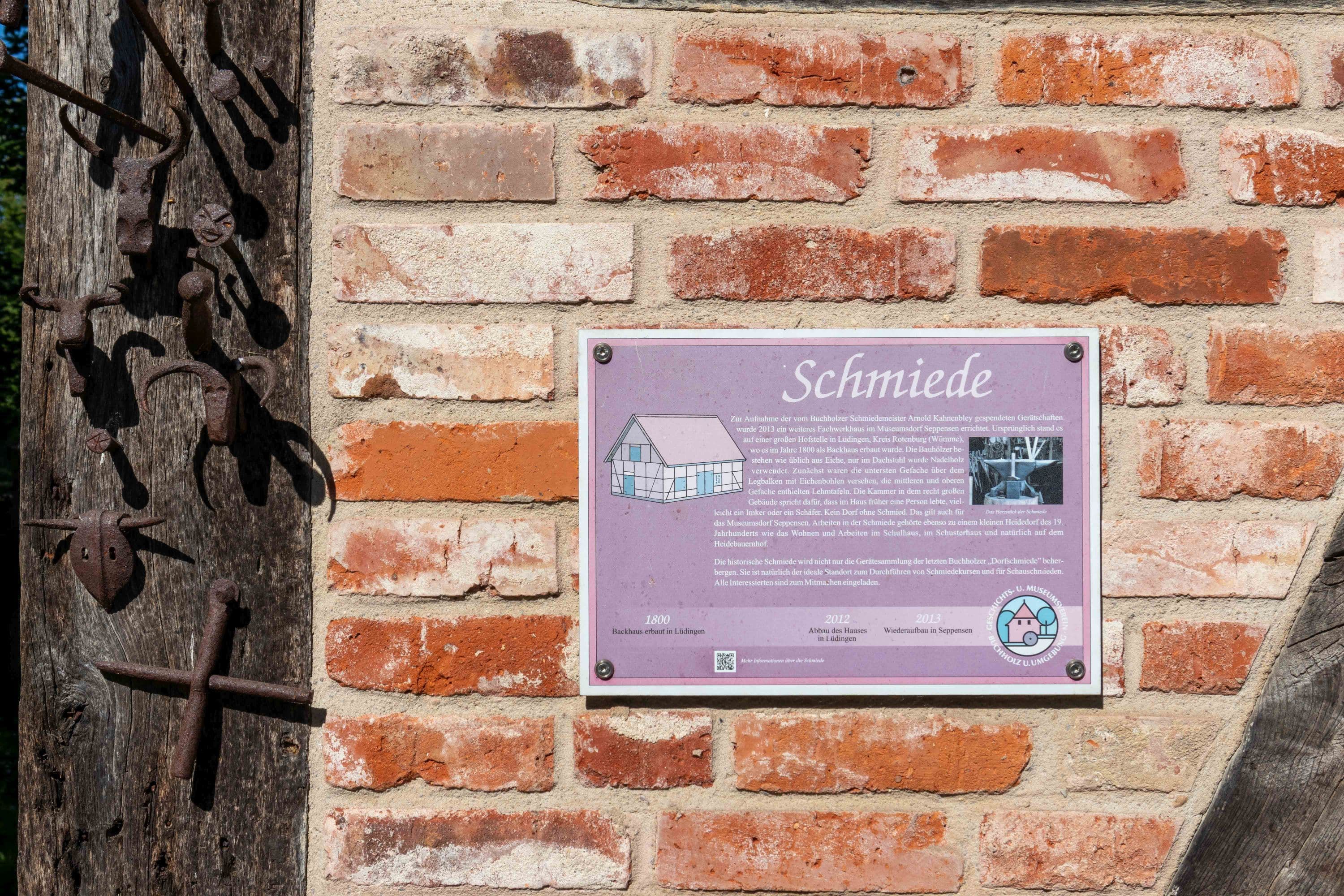 Schild Schmiede Museumsdorf Seppensen