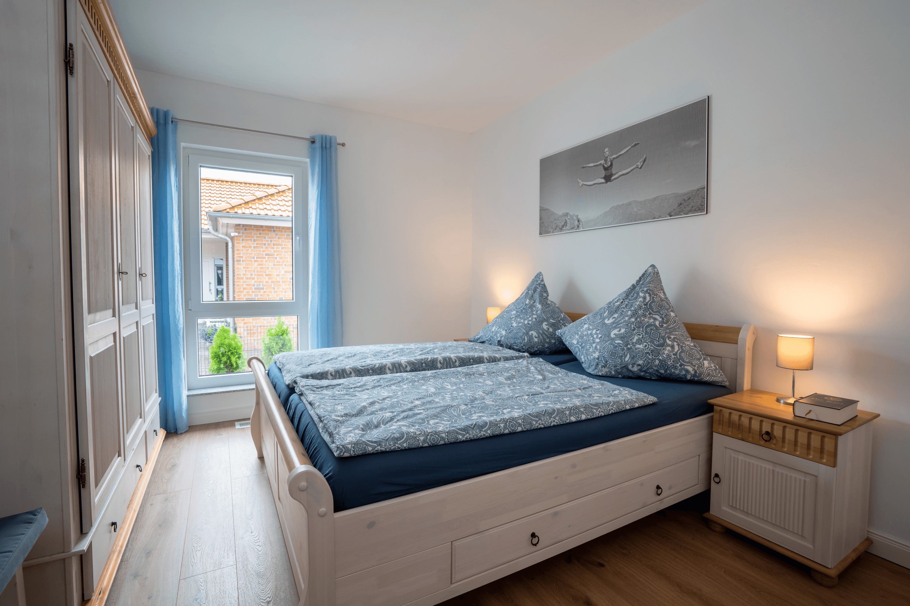 Erstes Schlafzimmer in dem Ferienhaus Linde1 in Winsen