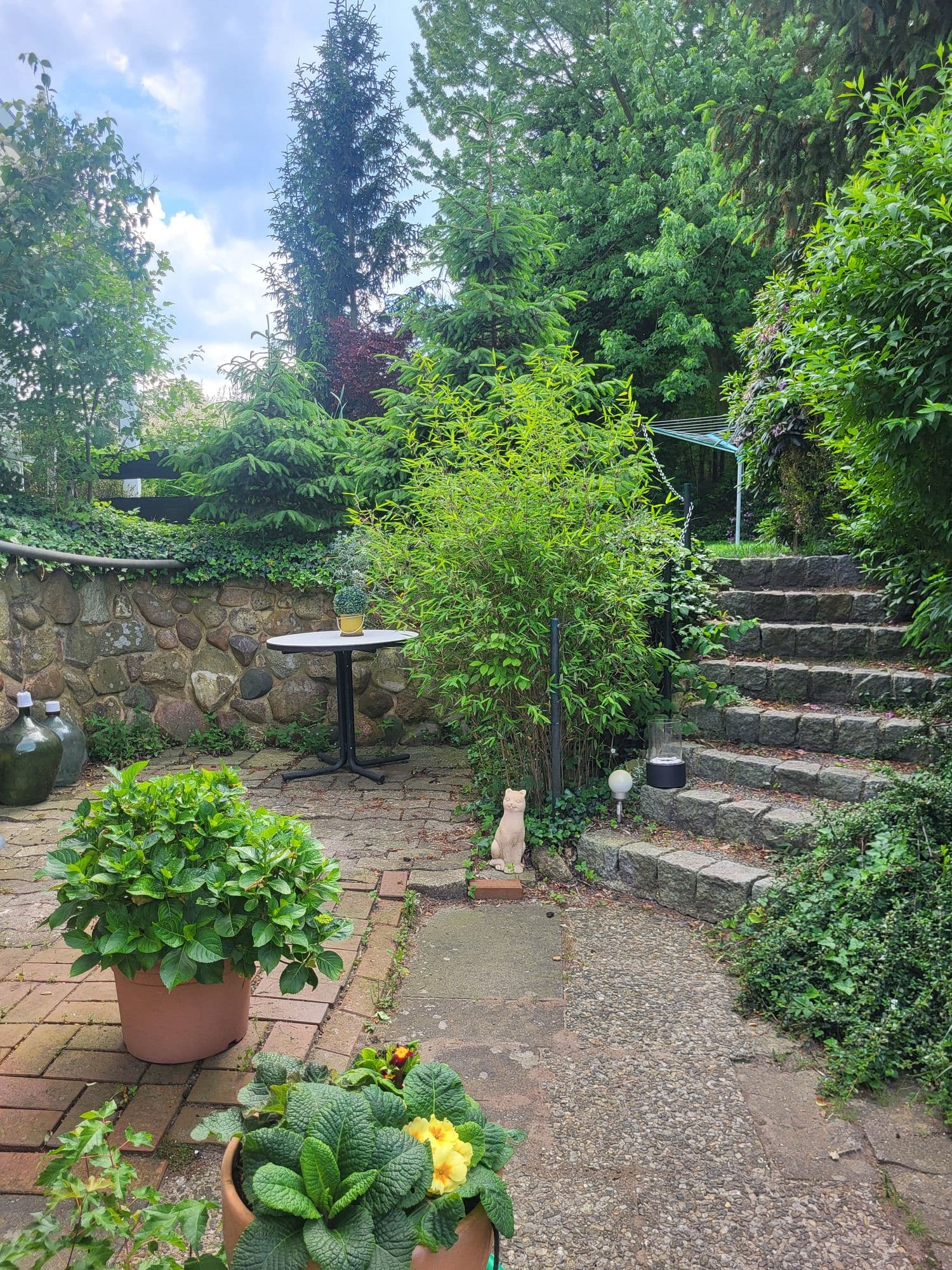 Gartentreppe an der Ferienwohnung am Allerbogen