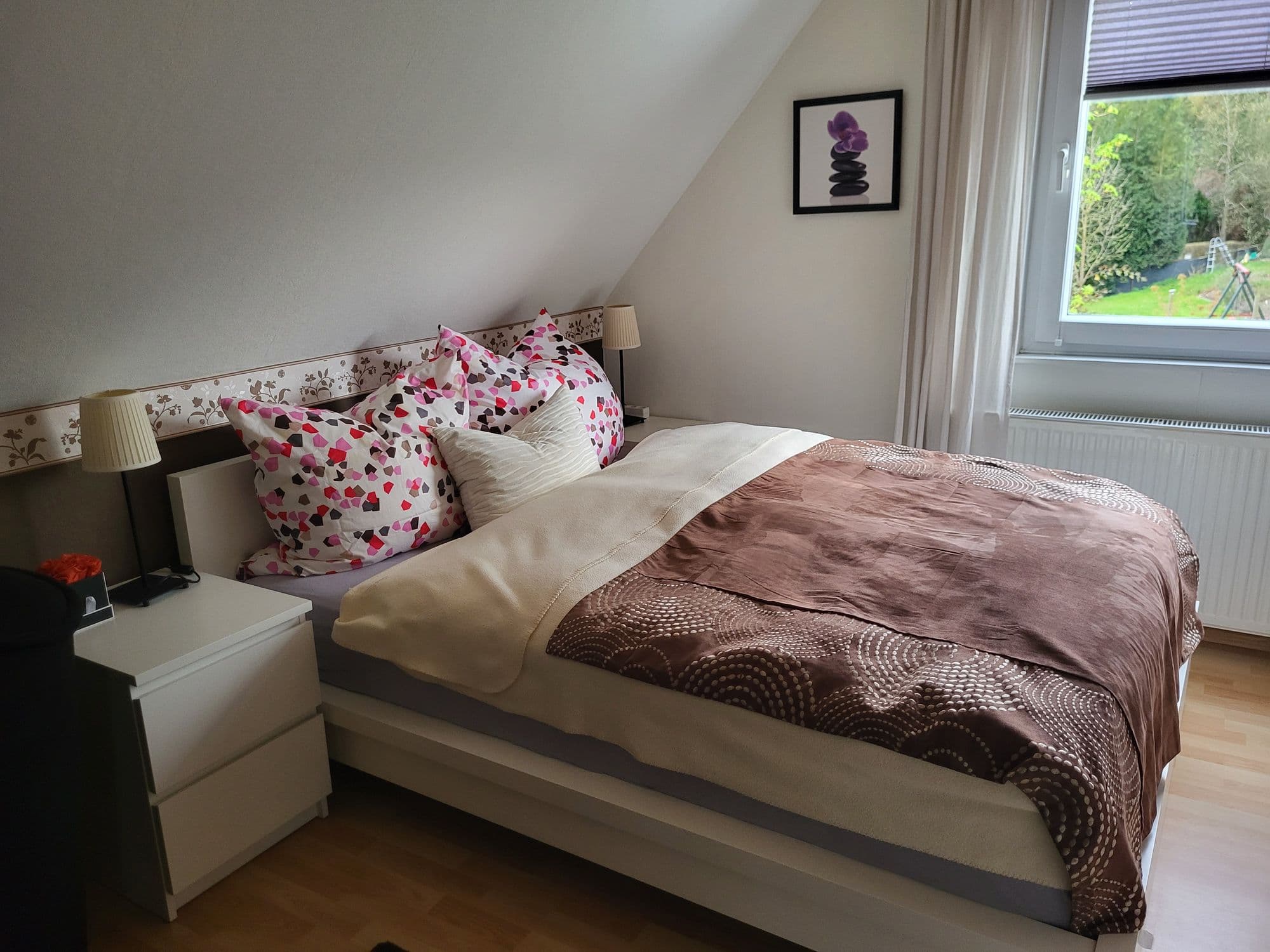 Schlafzimmer in der Ferienwohnung am Allerbogen