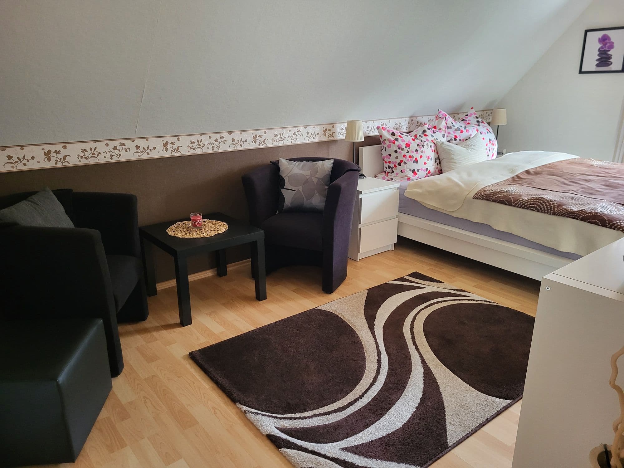 Schlafzimmer in der Ferienwohnung am Allerbogen