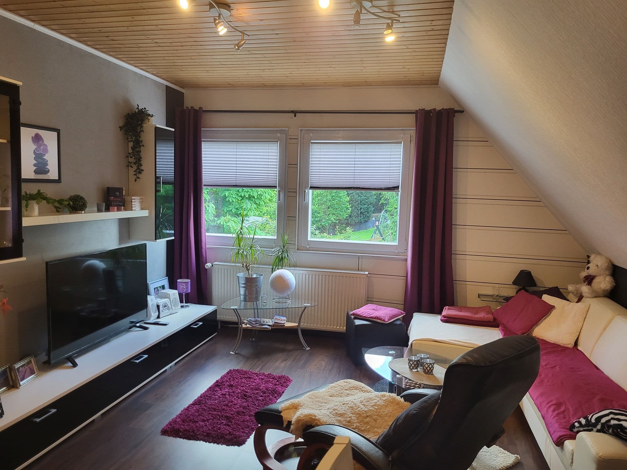 Wohnzimmer in der Ferienwohnung am Allerbogen