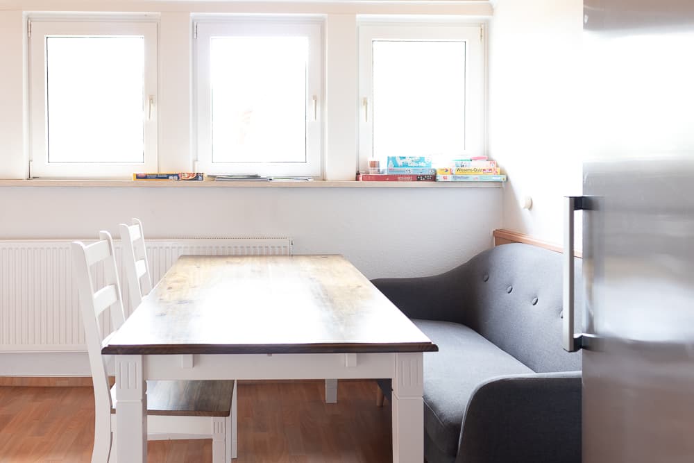 Sitzbereich Gemeinschaftsküche in der Pension Auetal Egestorf