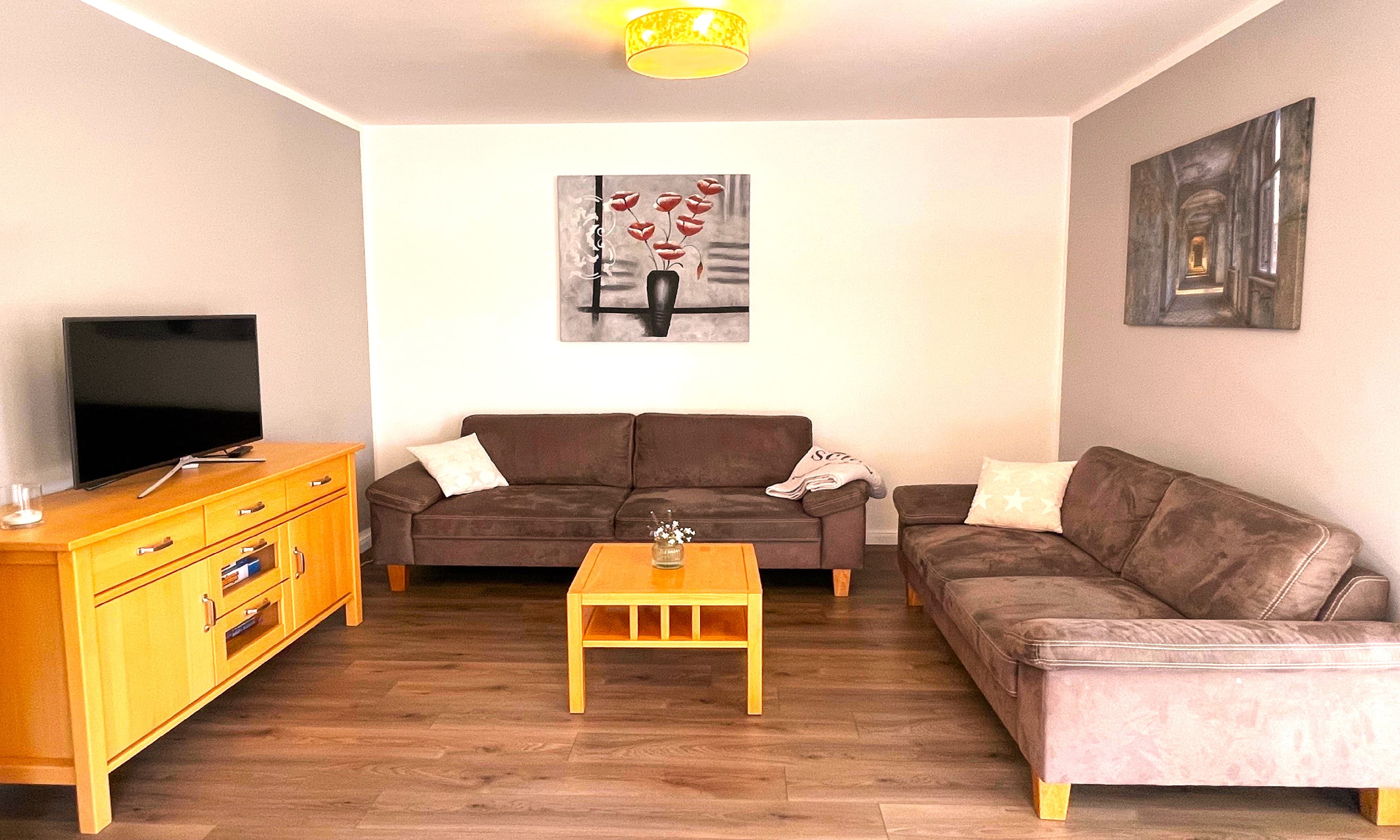 Ferienwohnung Auszeit Wohnzimmer Dierkshausen