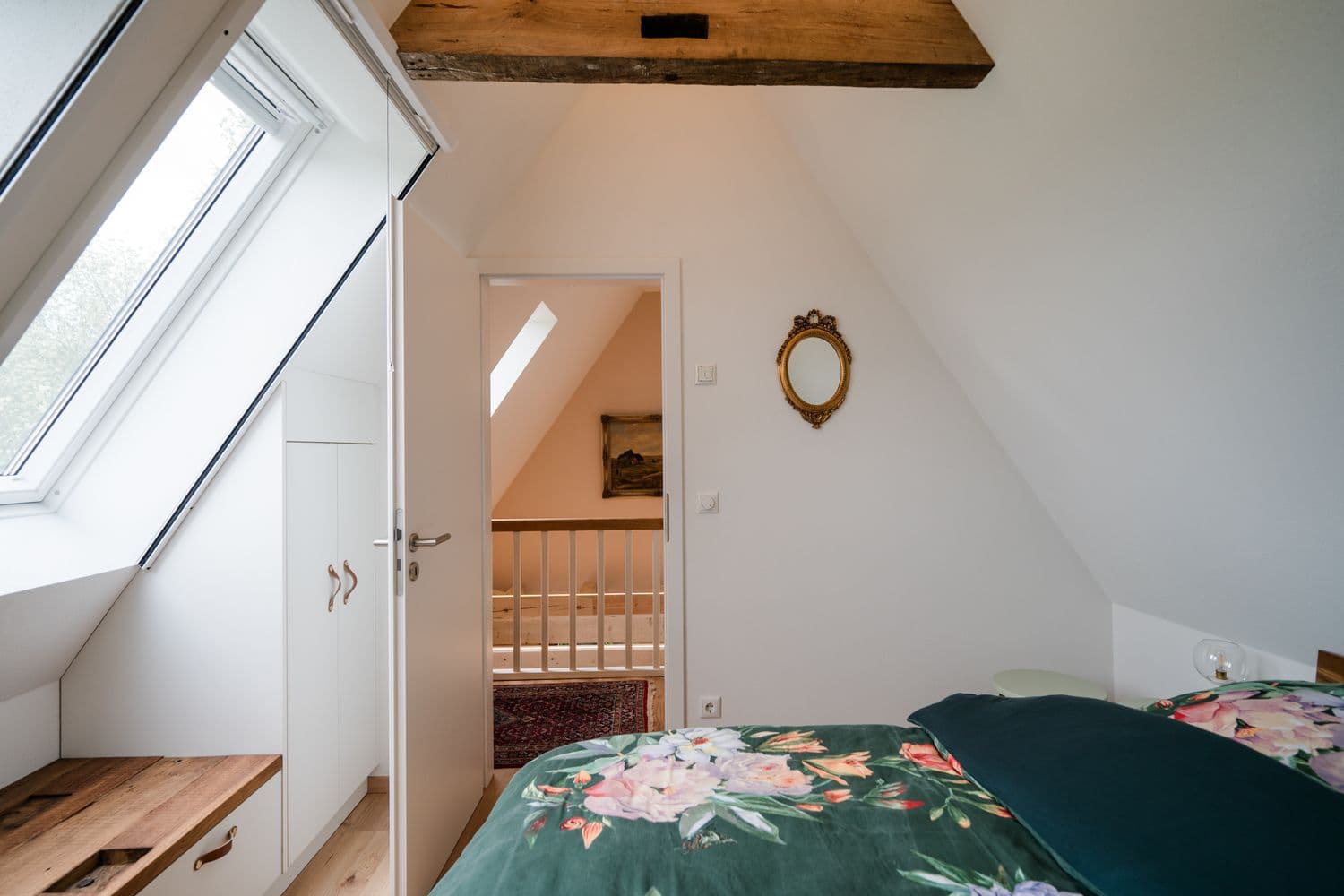 Schlafzimmerausblick im Ferienhaus Oertzespeicher hermannsburg