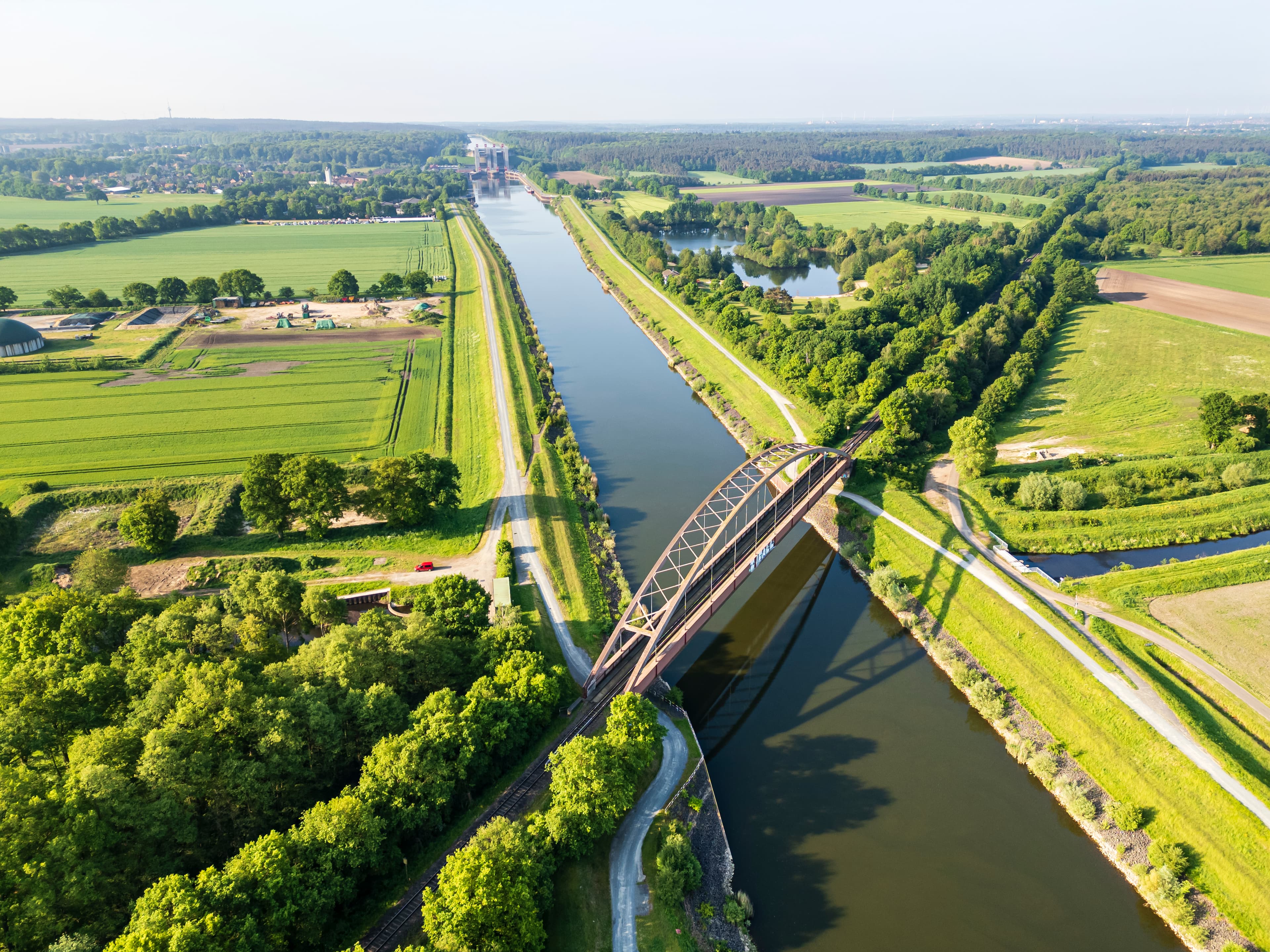 Echem - Fischhausen. Eisenbahnbrücke über Elbe-Seiten-Kanal