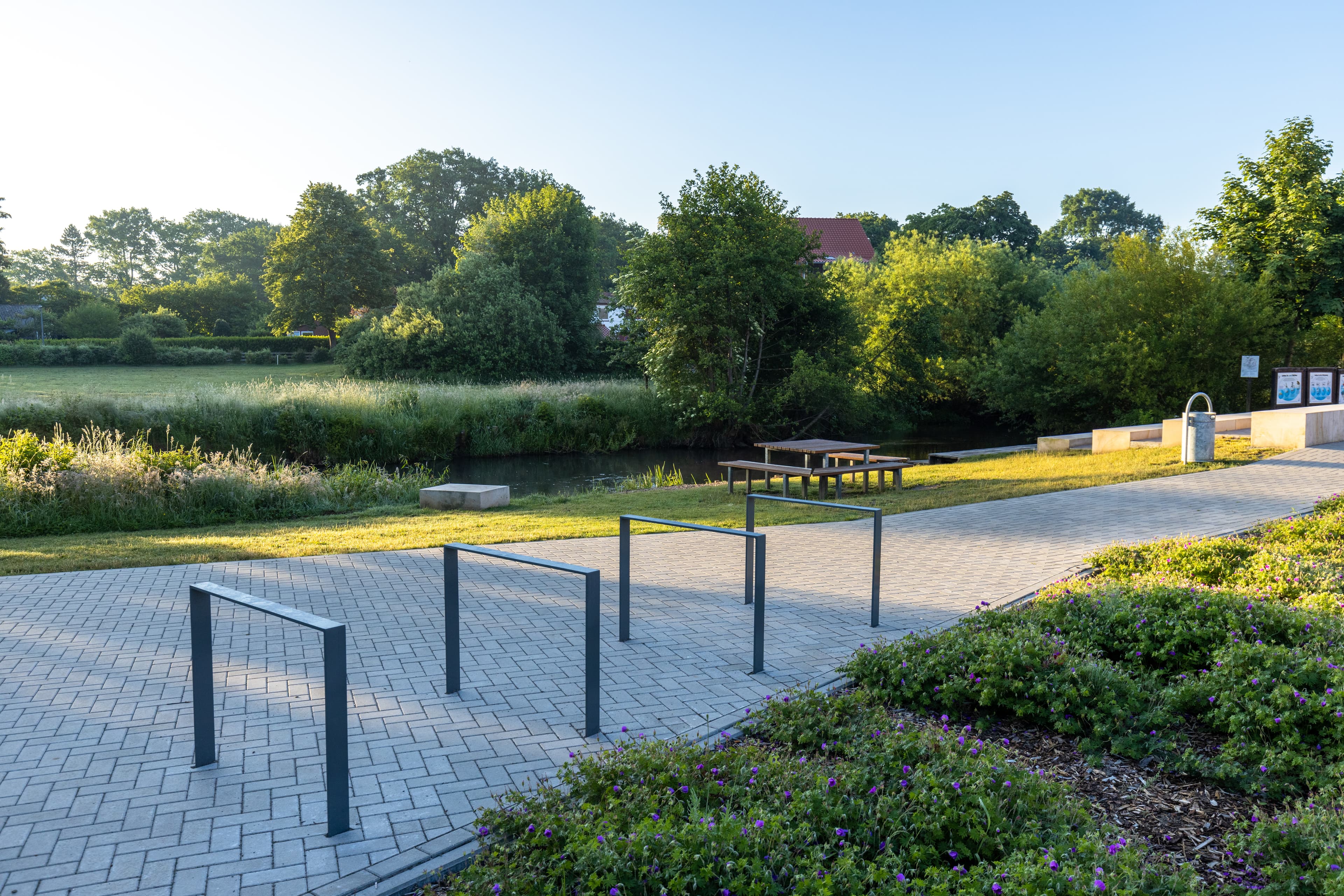 Fahrradständer im Örtzepark in Hermannsburg
