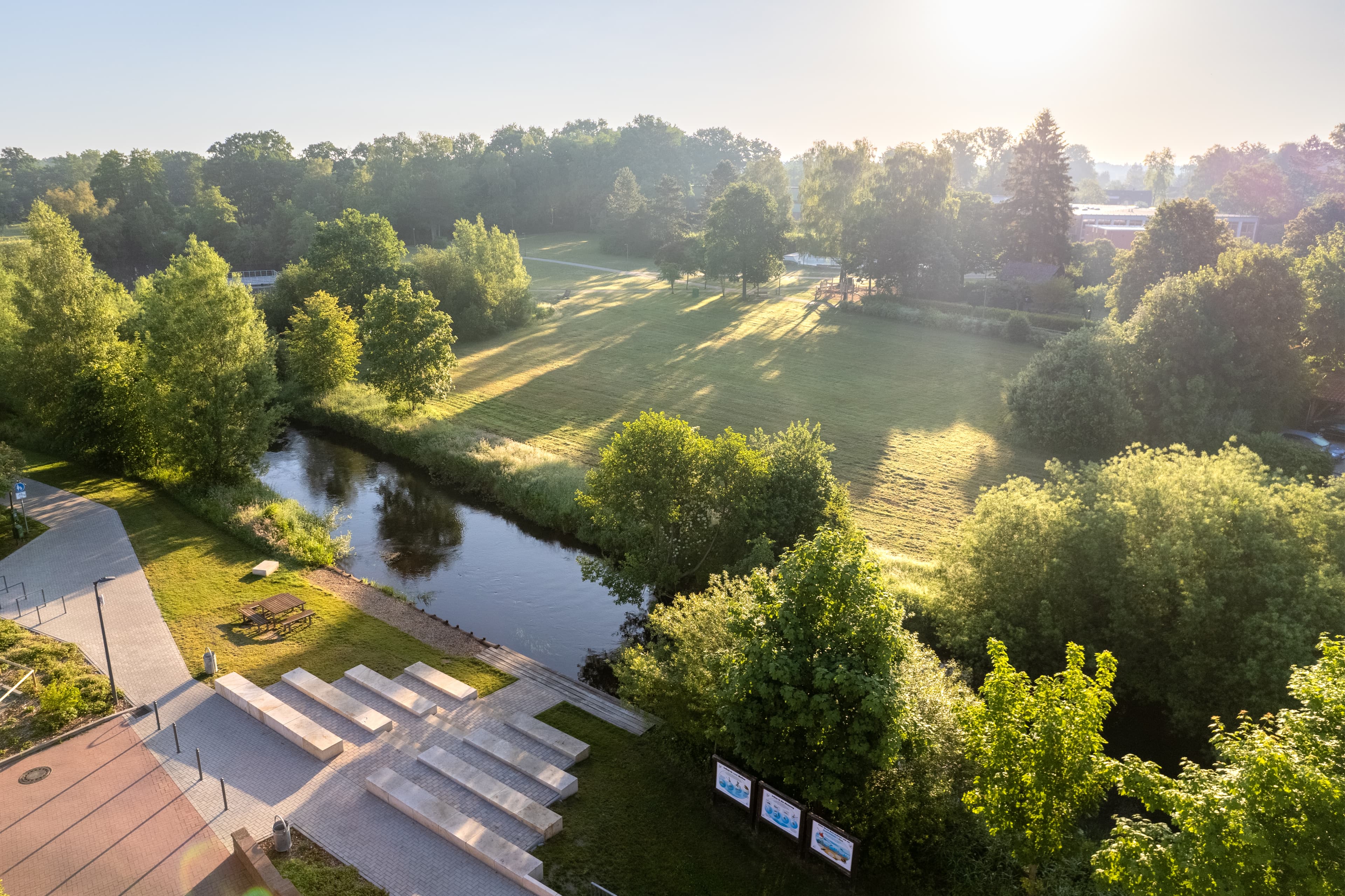 Vogelperspektive Örtzepark in Hermannsburg