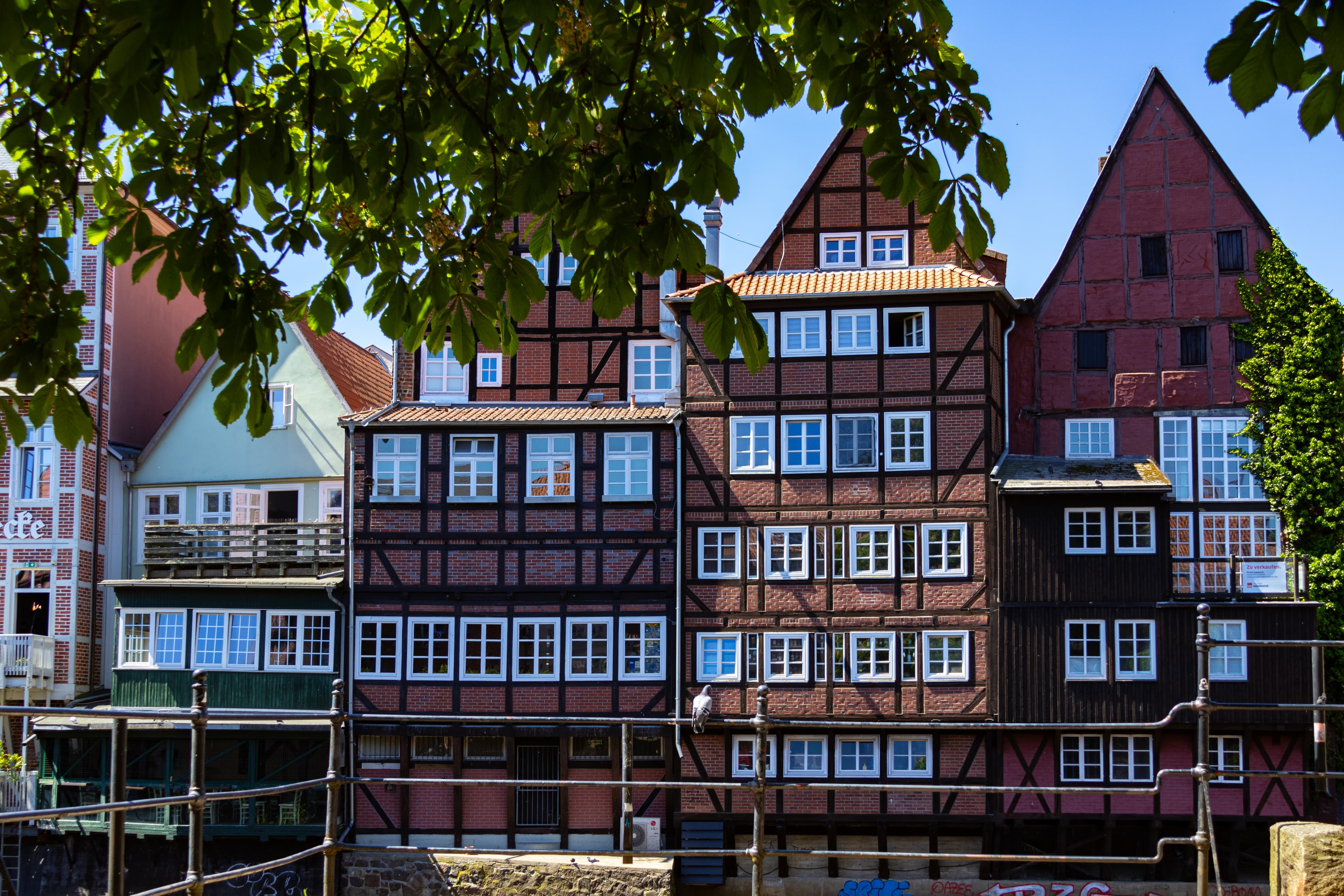 wunderschöne Fachwerkhäuser am Stint in Lüneburgs Hafen