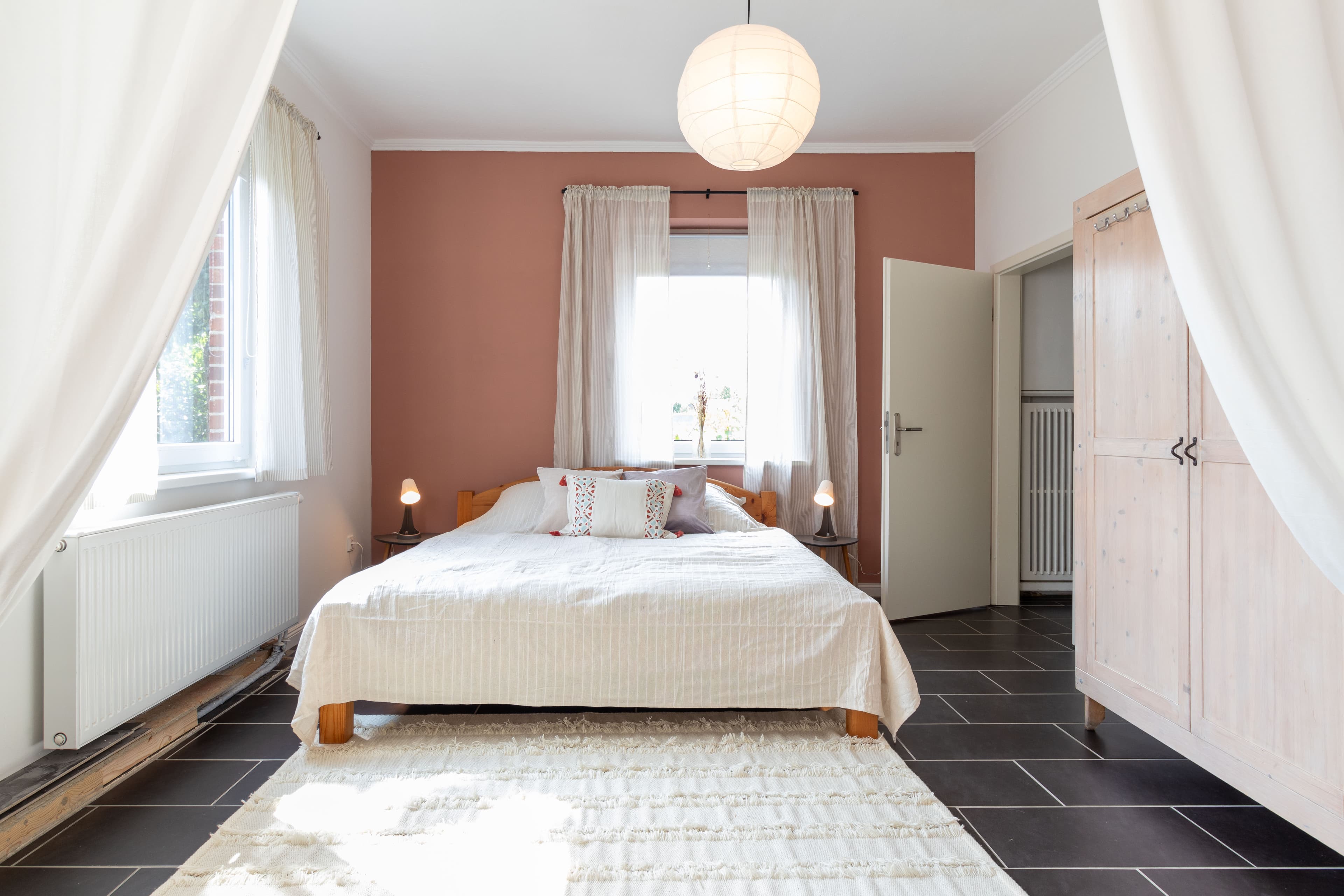 Schlafzimmer in der Ferienwohnung Stellah in der Lüneburger Heide