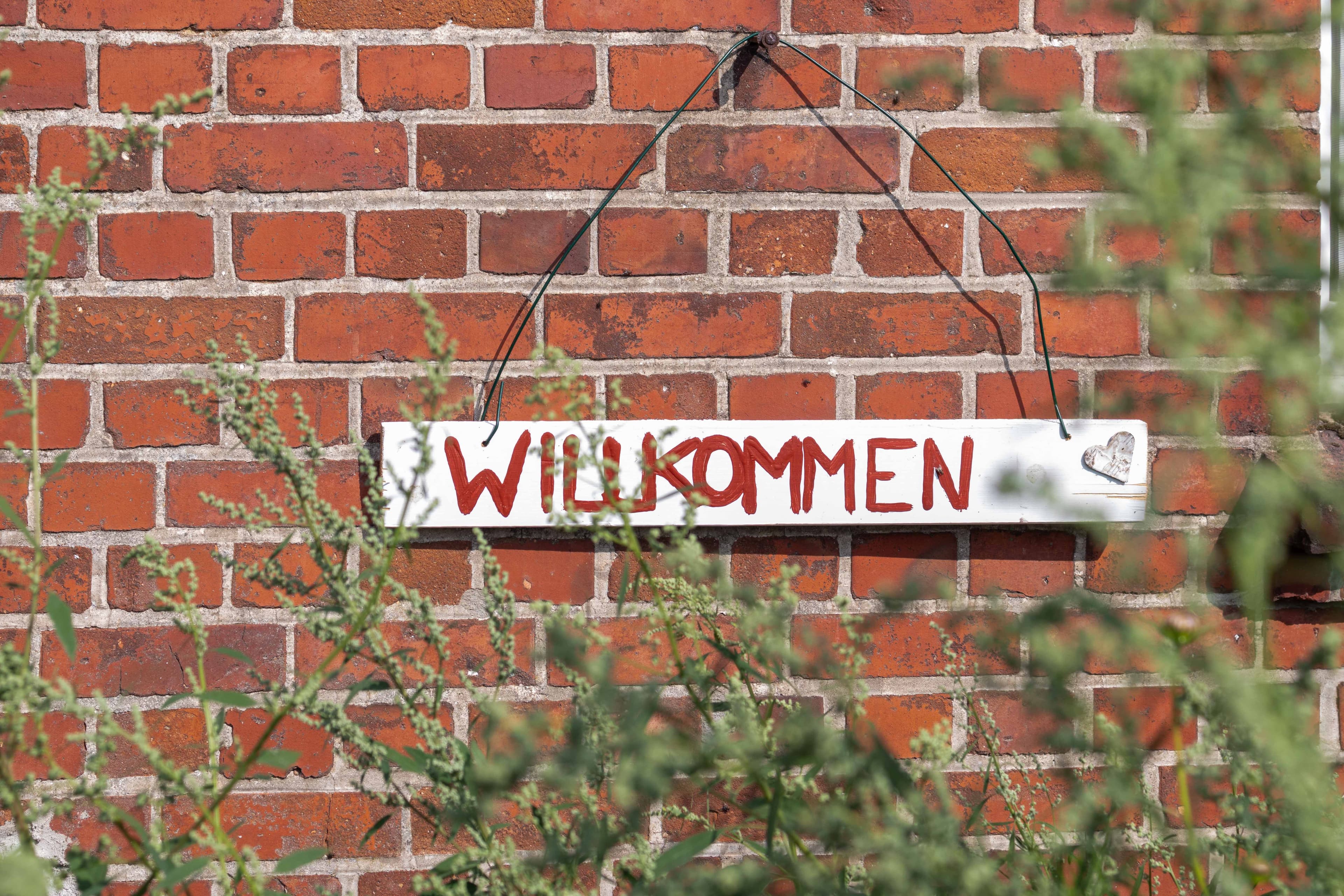 Willkommensschild an der Ferienwohnung Stellah in der Lüneburger Heide