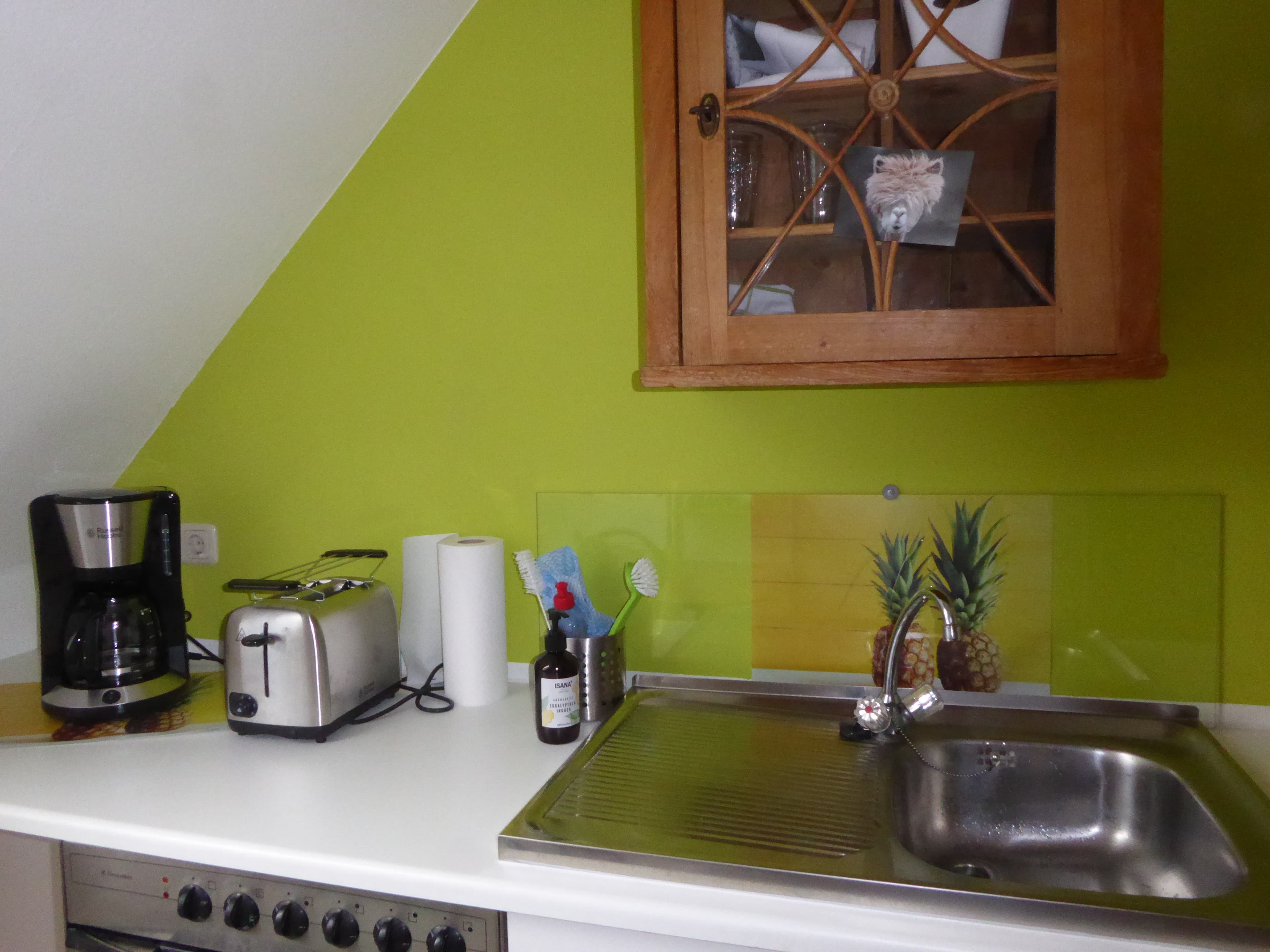 Küche in der Ferienwohnung Backebergsmühle bei Hermannsburg