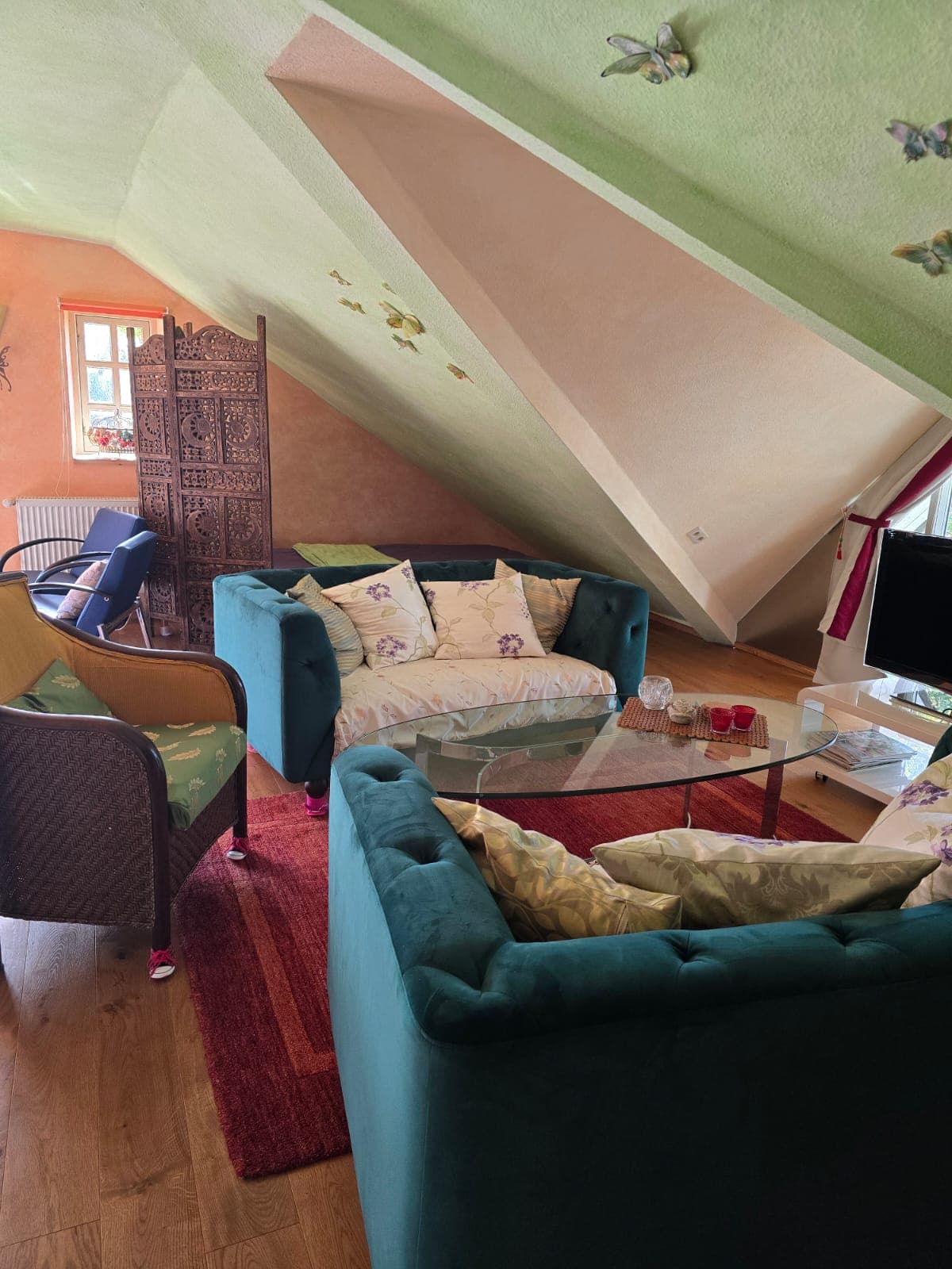 Wohnzimmer in der Ferienwohnung Fischer Bröckel