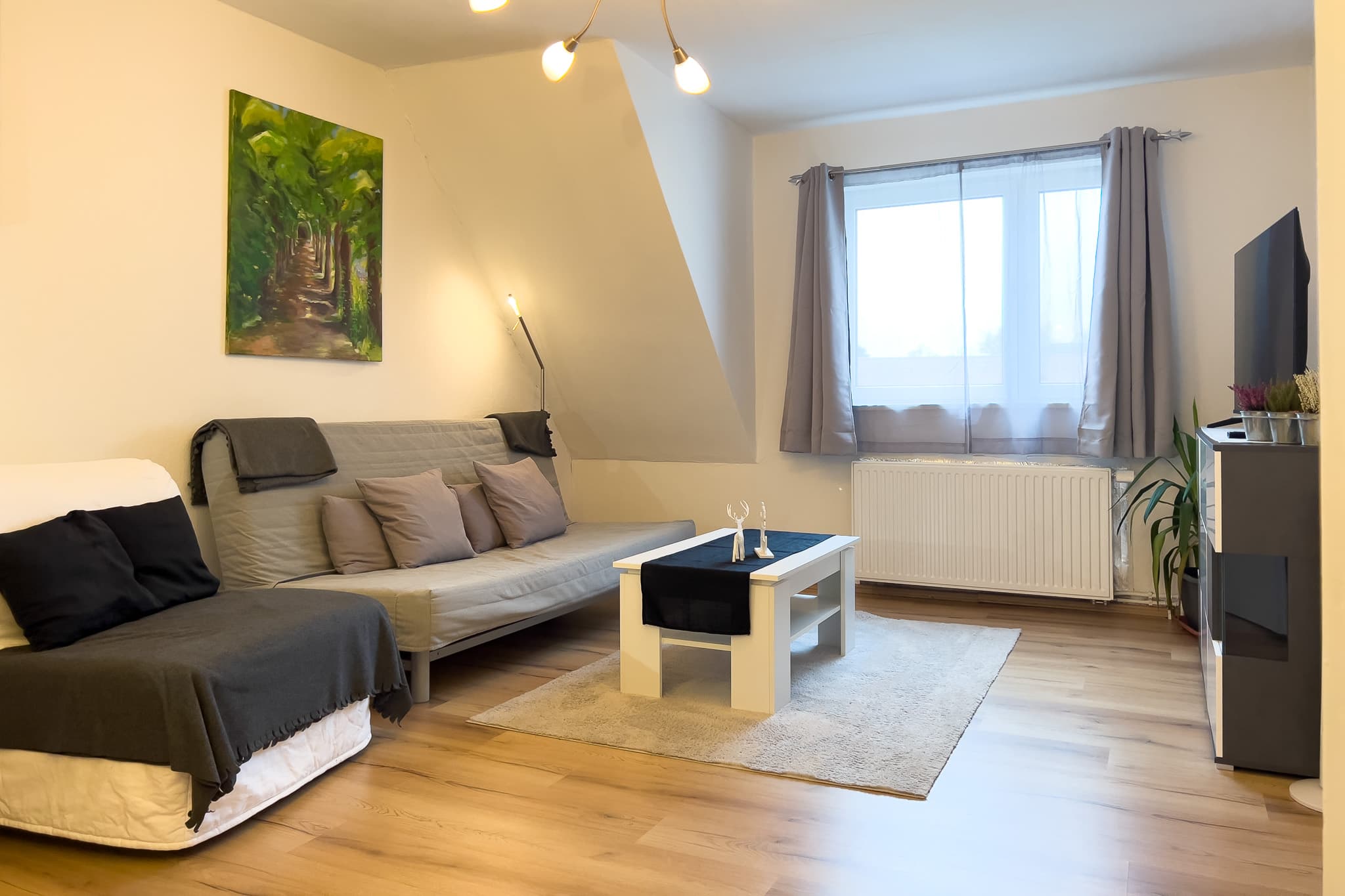 Wohnzimmer in der Ferienwohnung Rode in Müden