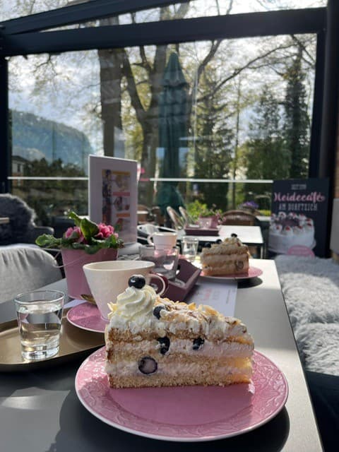 Torte im Wintergarten im Café am Dorfteich in Schneverdingen