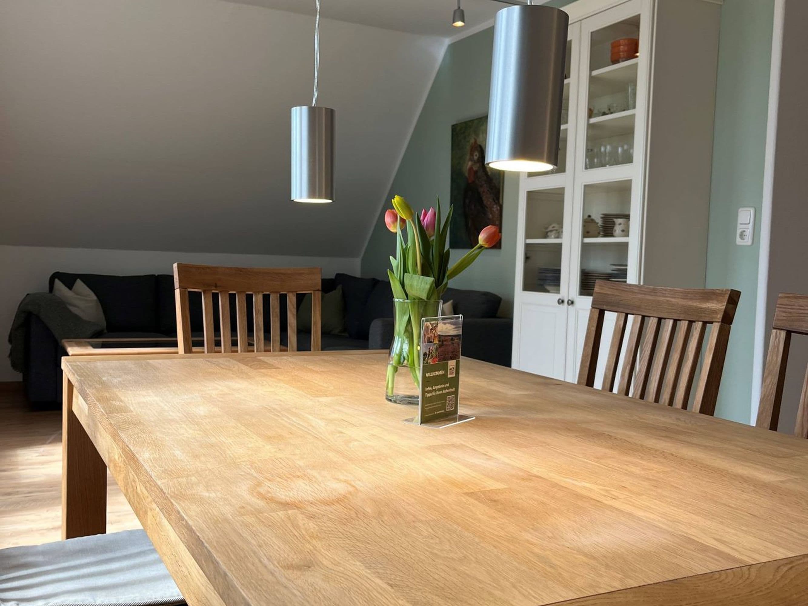 Esstisch in der Ferienwohnung Sonnenblick auf dem Ferienhof Stegen in Wietzendorf
