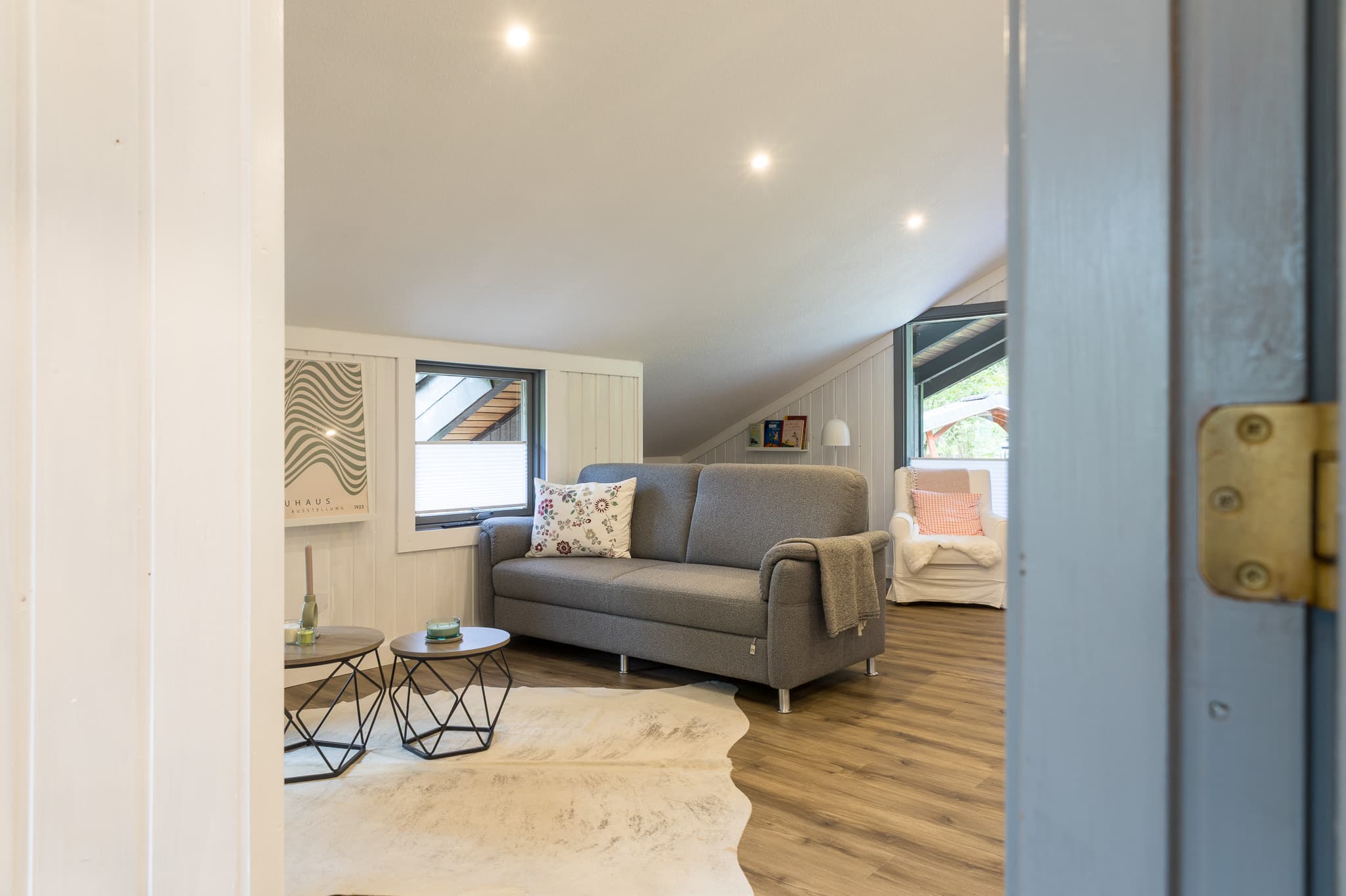 Wohnzimmer im Ferienhaus Trä Hus