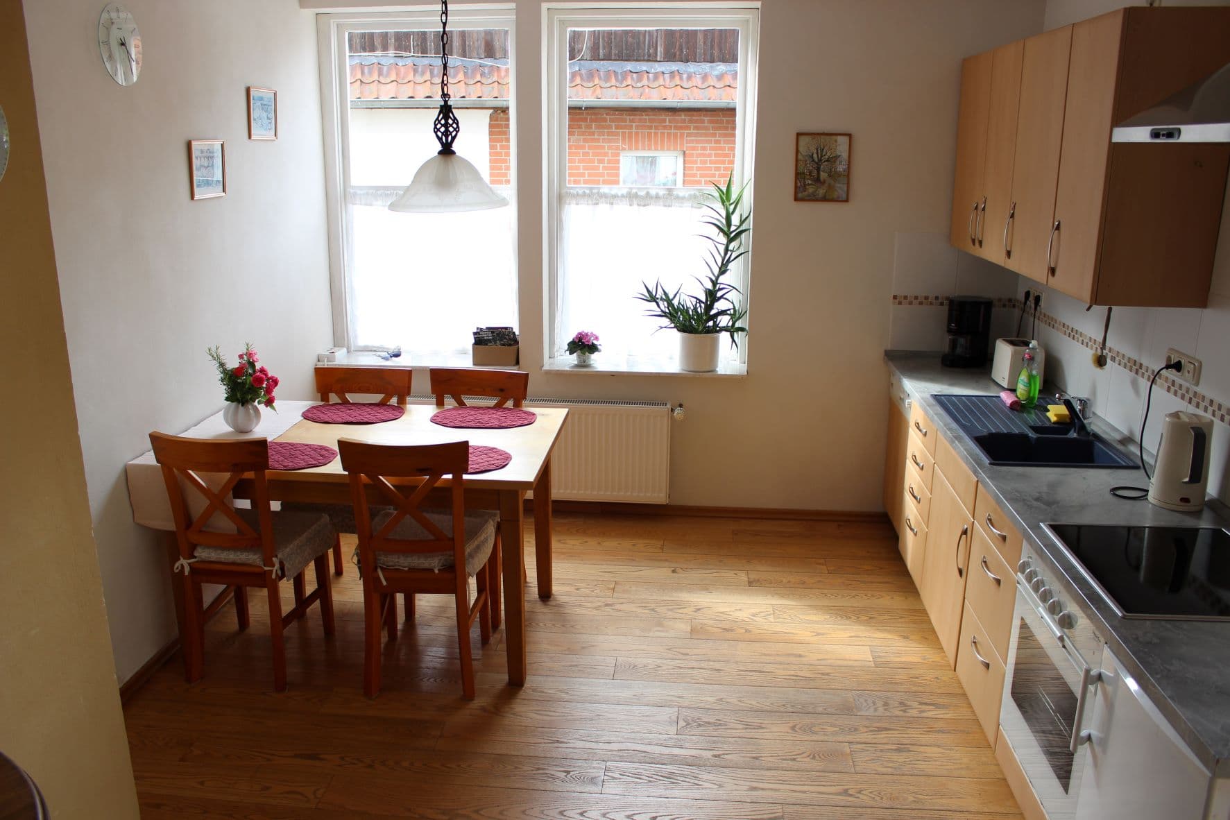 Küche in der Ferienwohnung Bernsteinstube