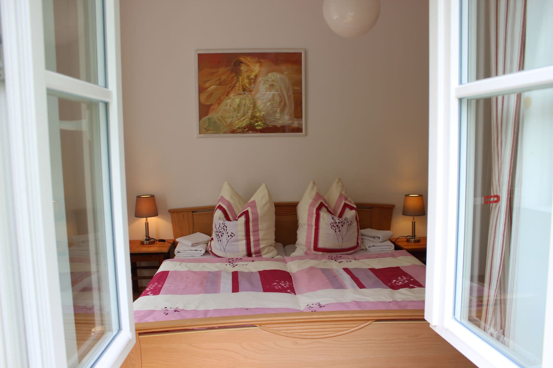 Schlafzimmer in der Ferienwohnung Bernsteinstube in Hermannsburg
