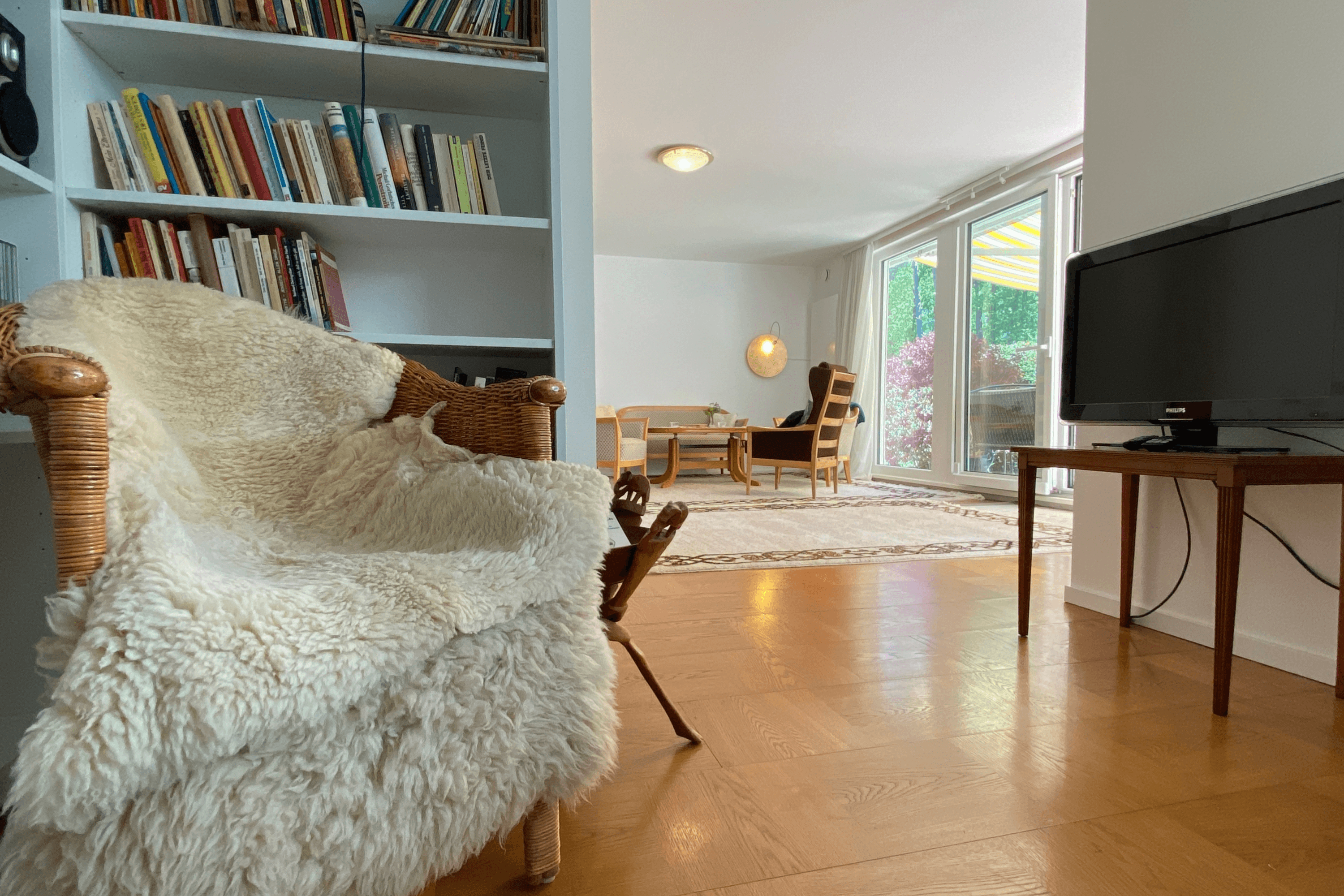 Wohnzimmer in der Ferienwohnung Heide-Tukkul in Hermannsburg