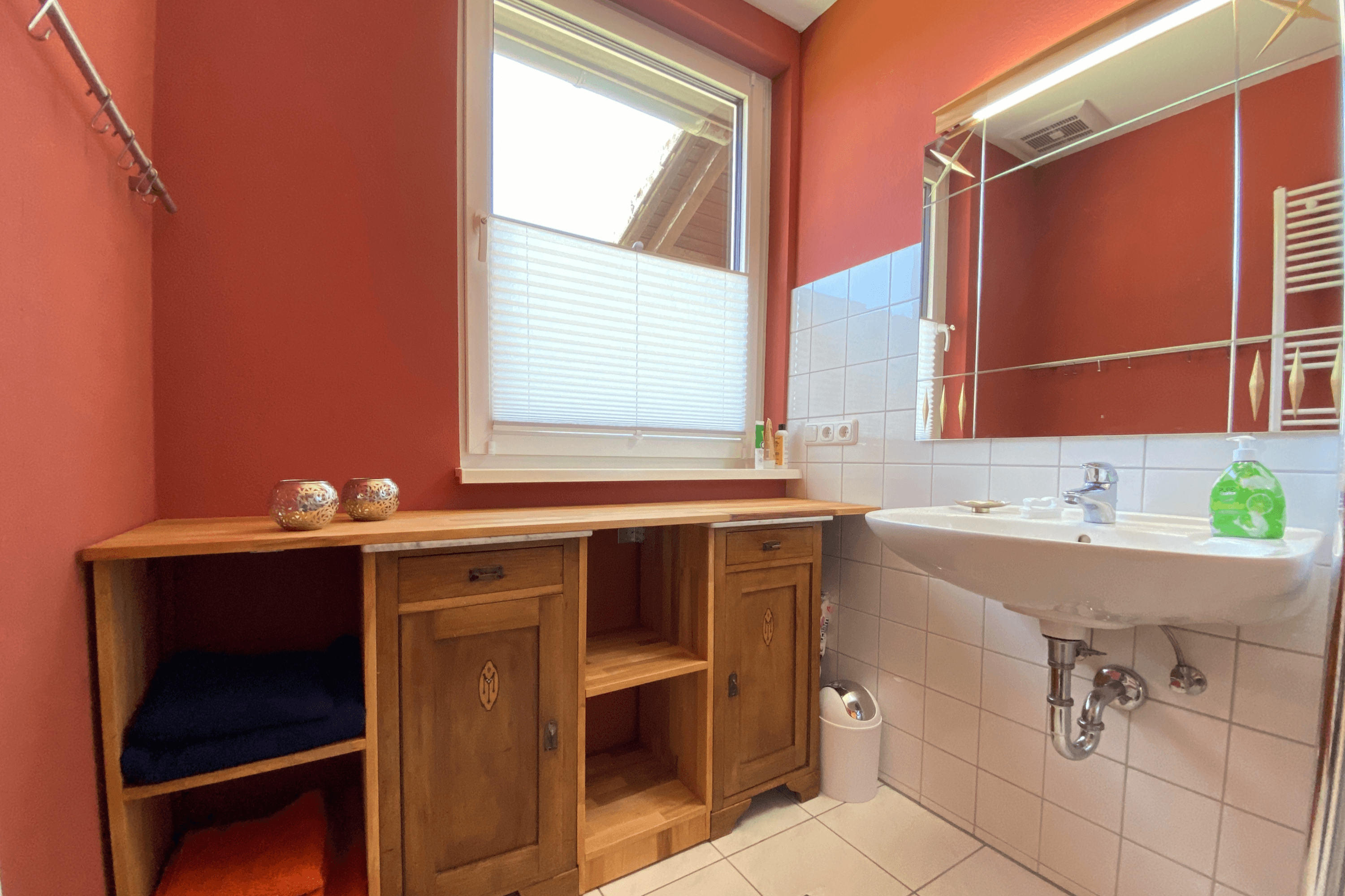 Badezimmer in der Ferienwohnung Heide-Tukkul in Hermannsburg