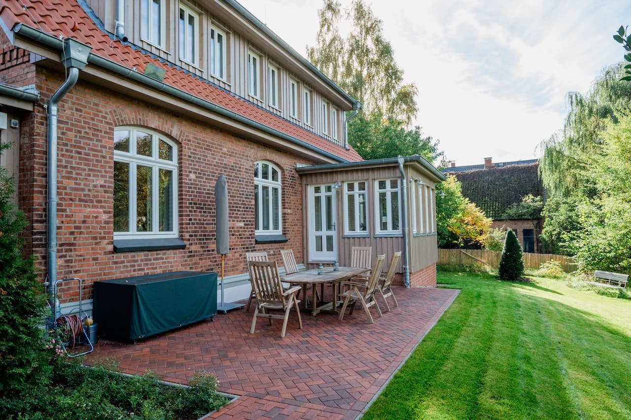 Terrasse am Ferienhaus Waldstraße 7 in Hermannsburg