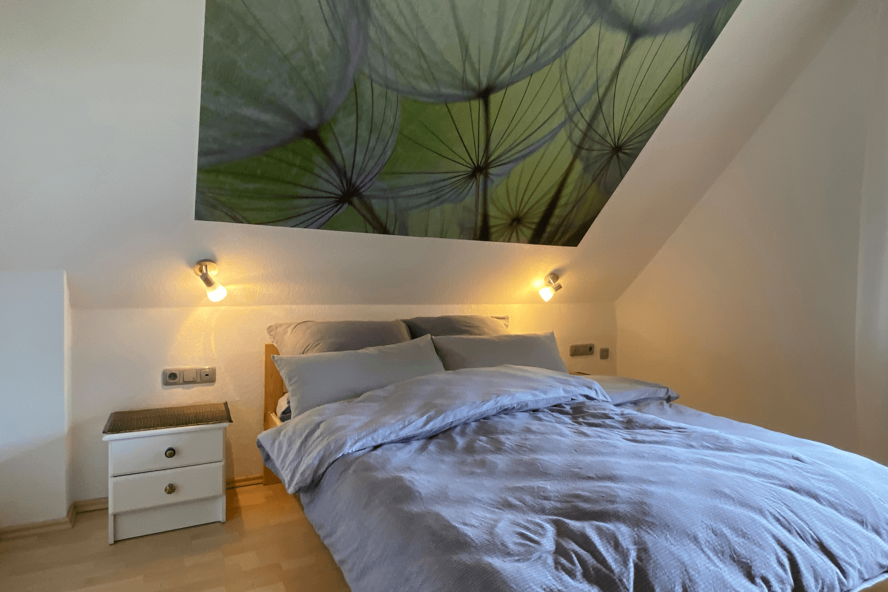 Schlafzimmer in der Ferienwohnung Ferienhaus am Heidesee in Müden Örtze